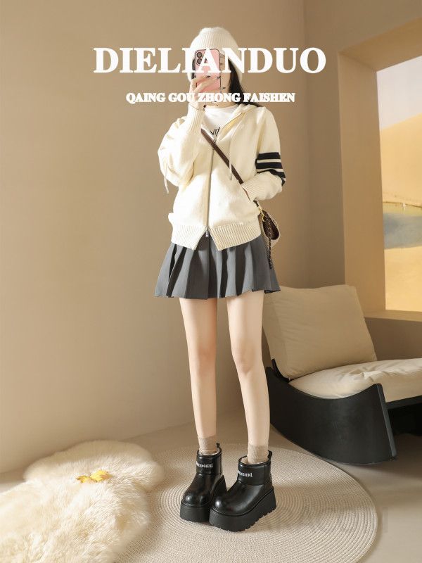 여성 겨울 스노우부츠 통굽 플리스 안감 따뜻한 착용감 스타일리시한 패딩부츠 캐주얼 데일리 - 상세 이미지 5