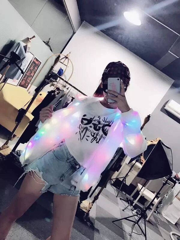 LED 의상 재킷 클럽 발광 댄스복 공연 야광옷 무대 발광 외투 - 상세 이미지 4