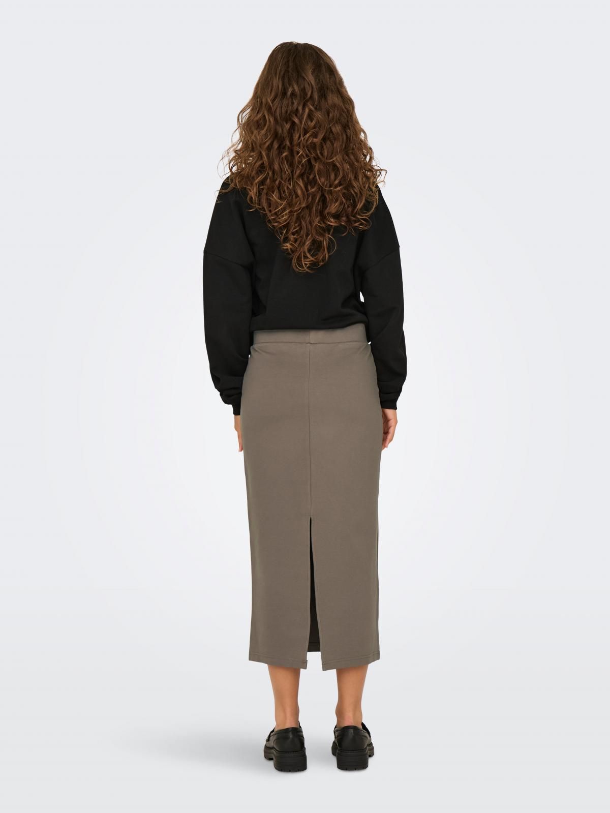 온리 엘라스틱 테크니컬 롱 펜슬 스커트 15324950_120 GREY / WALNUT - 상세 이미지 2