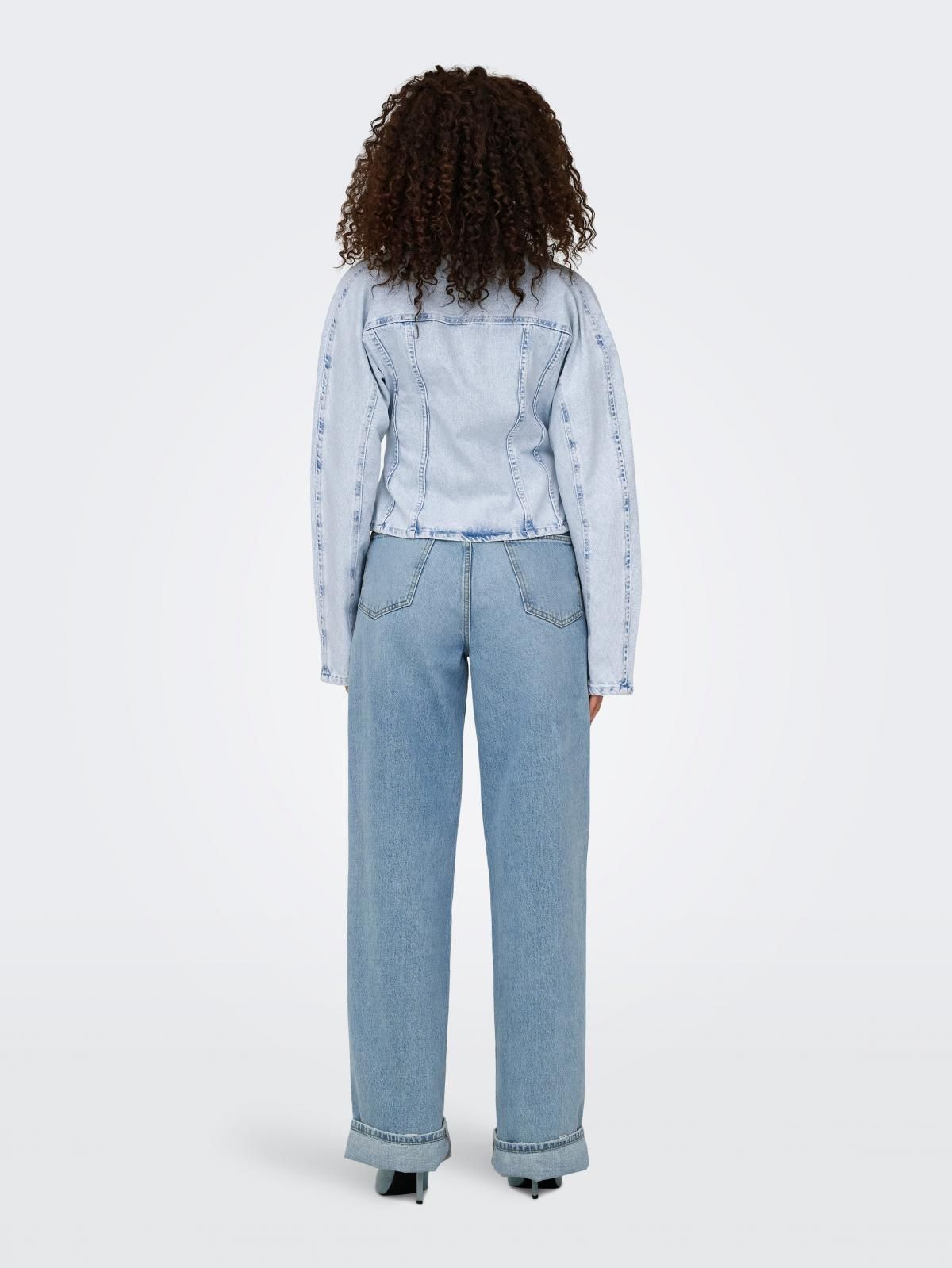 온리 라이트 크롭 데님 재킷 15355066_2116 BLUE / LIGHT BLUE DENIM - 상세 이미지 2