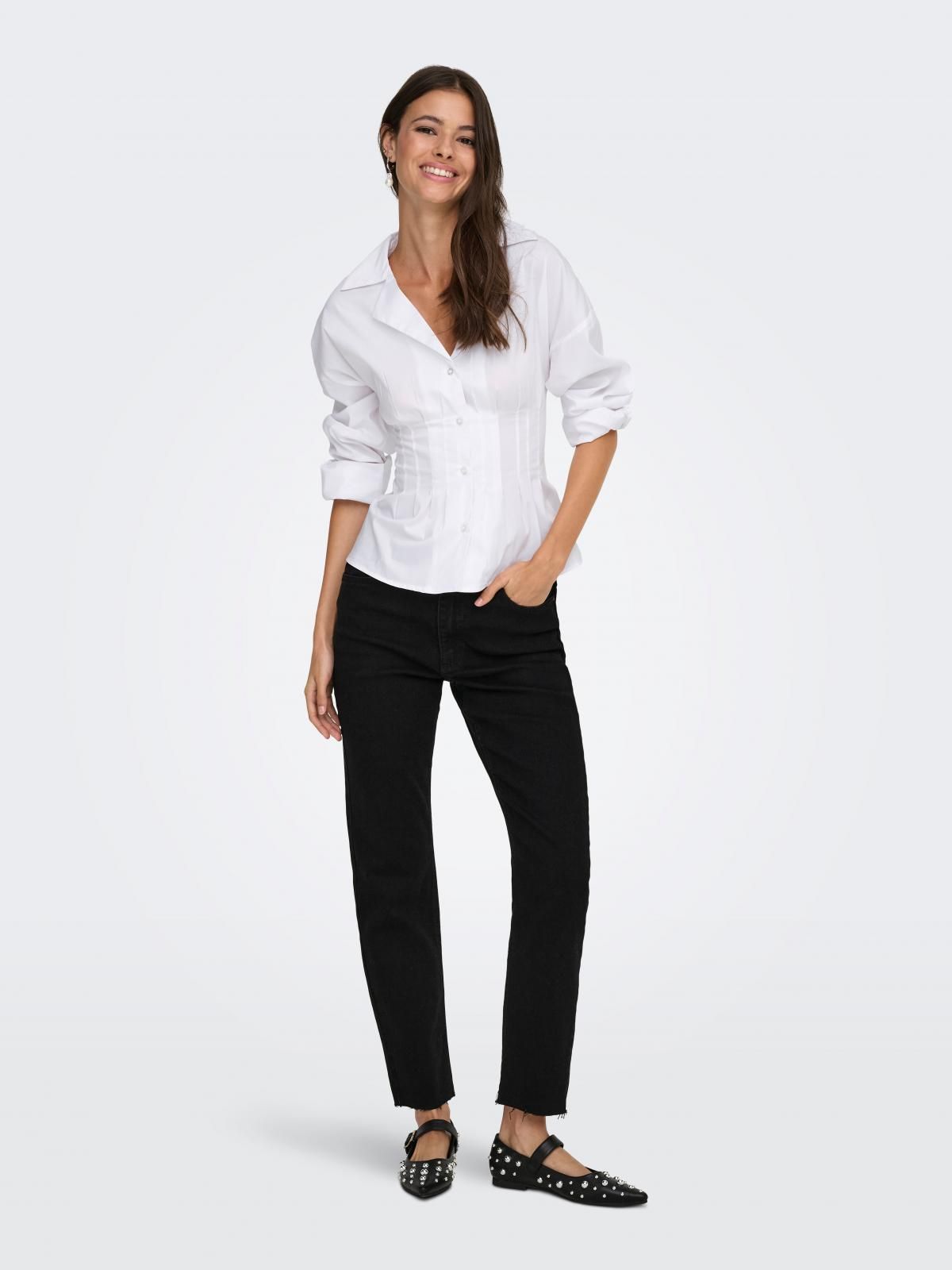 제이디와이 슬림핏 리조트카라 화이트 셔츠 15375041_2206 WHITE / WHITE - 상세 이미지 5