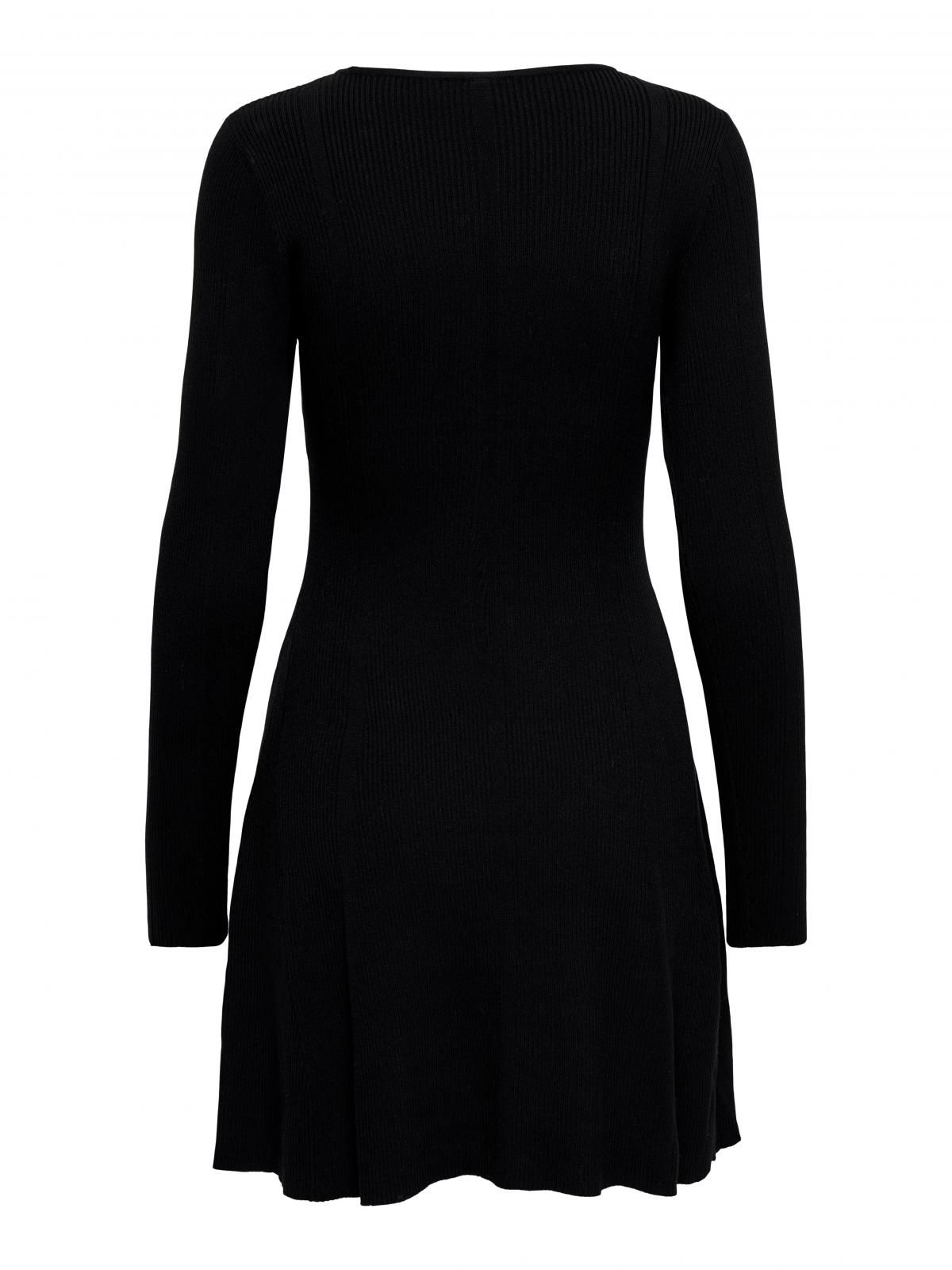 온리 베이직 라운드넥 니트 미니 원피스 15370075_2161 BLACK / BLACK - 상세 이미지 4