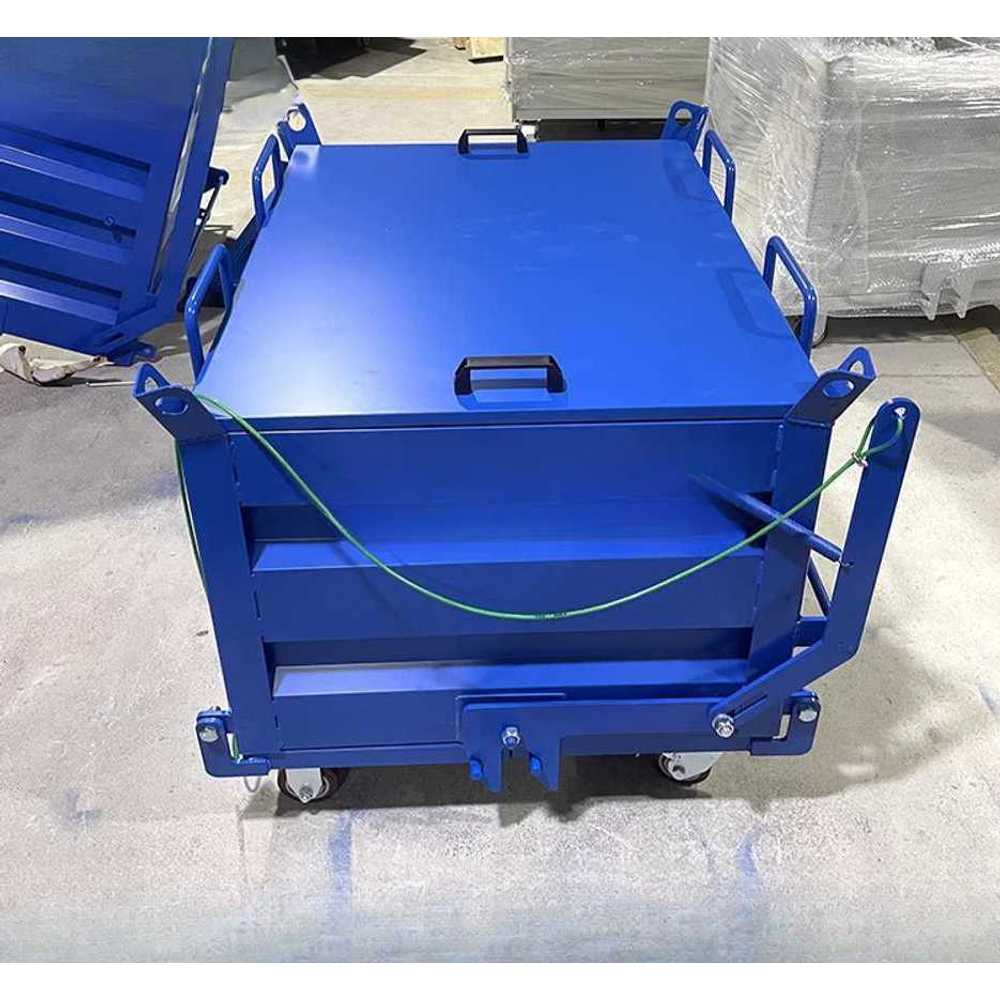 대형 암롤박스 폐기물 적재함 철제 운반 컨테이너 그레이 1000x800x800mm - 상세 이미지 3