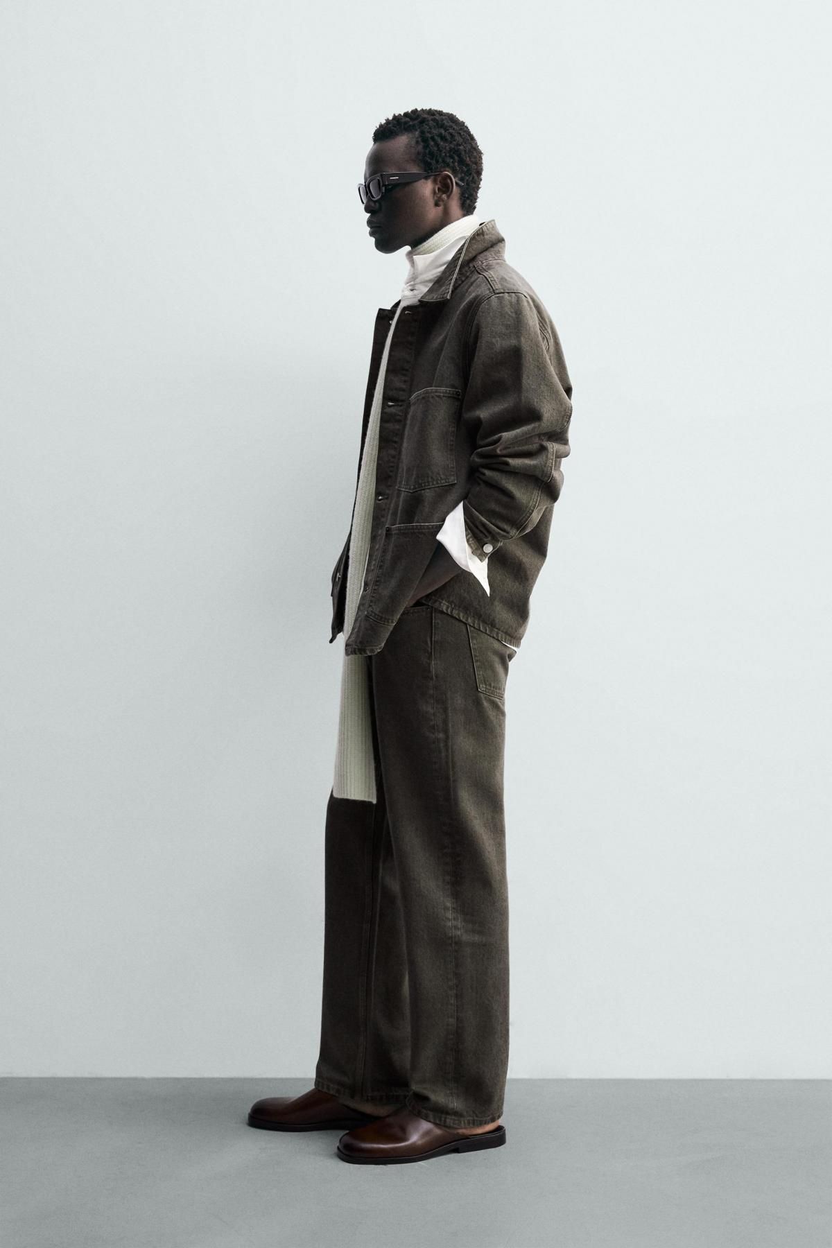 자라 테크니컬 스트레이트핏 데님 진 1300/350 DARK KHAKI - 상세 이미지 5