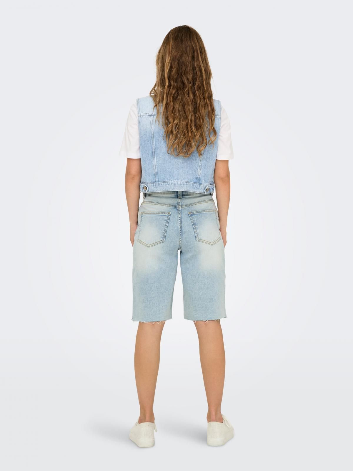 온리 데님 라이트워싱 크롭 베스트 15351937_2116 BLUE / LIGHT BLUE DENIM - 상세 이미지 2