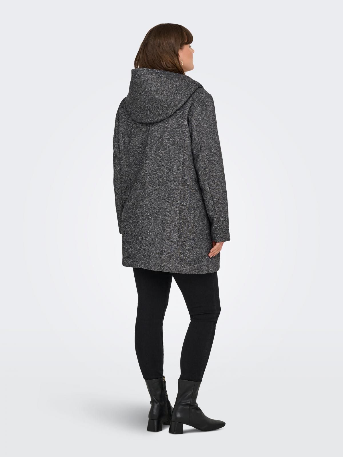 온리 빅사이즈 후드 롱 코트 버튼 집업 15191768_2383 GREY / DARK GREY MELANGE - 상세 이미지 2