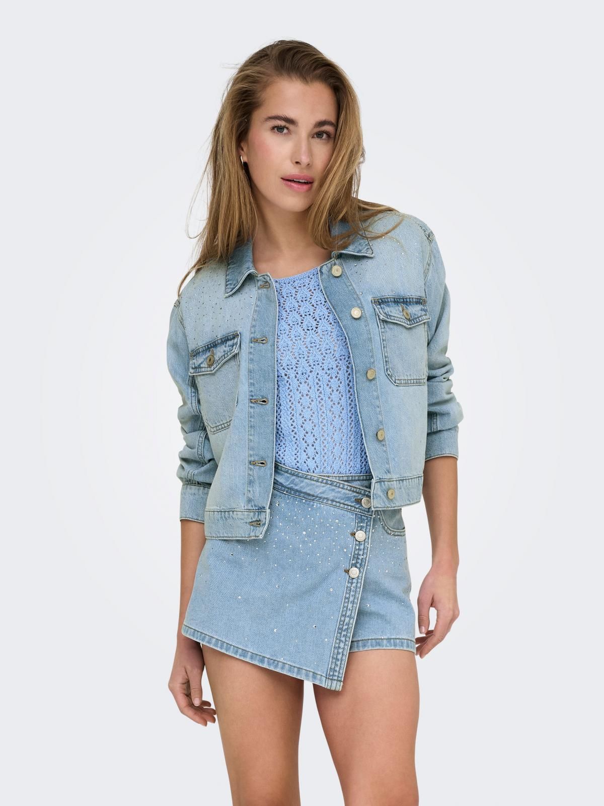 온리 테크니컬 연청 데님 재킷 15350050_2116 BLUE / LIGHT BLUE DENIM - 상세 이미지 2