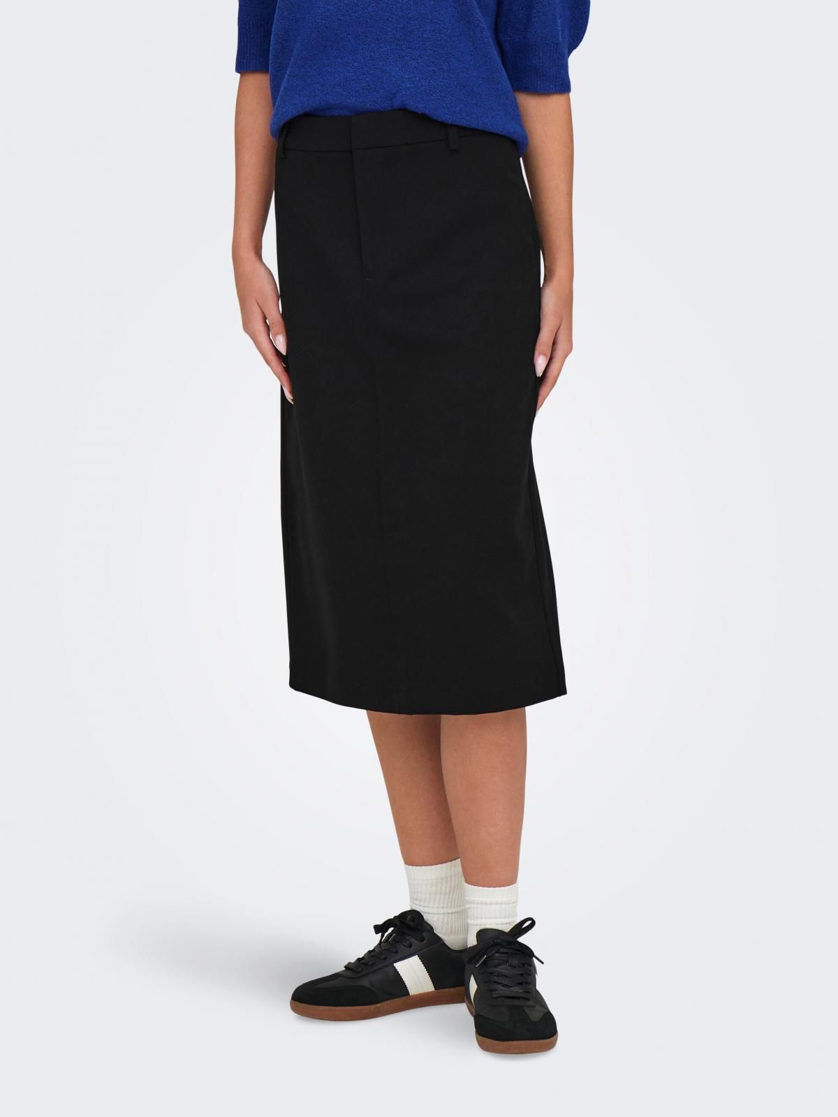 온리 테일러드 미디 스커트 백포켓 벨트루프 블랙 15340895_2161 BLACK / BLACK - 상품 이미지