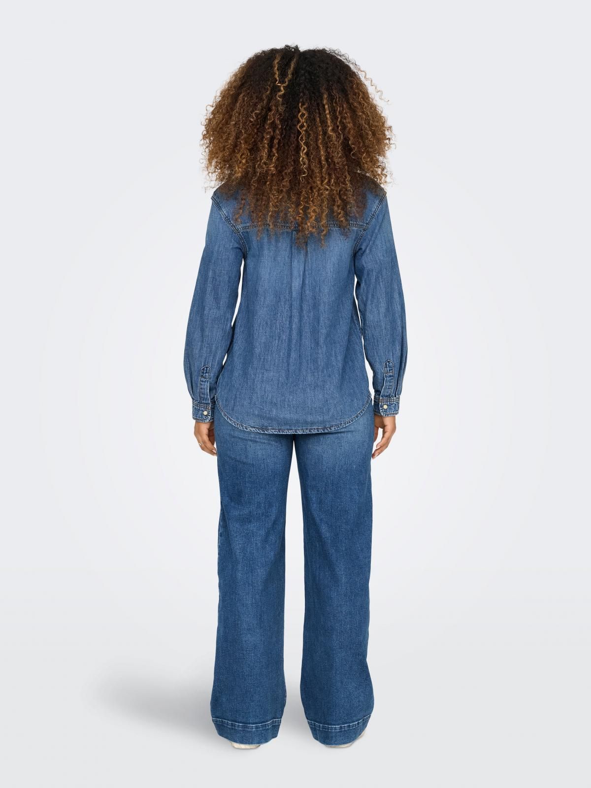 온리 데님 루즈핏 긴팔 셔츠 15325561_2114 BLUE / DARK BLUE DENIM - 상세 이미지 2