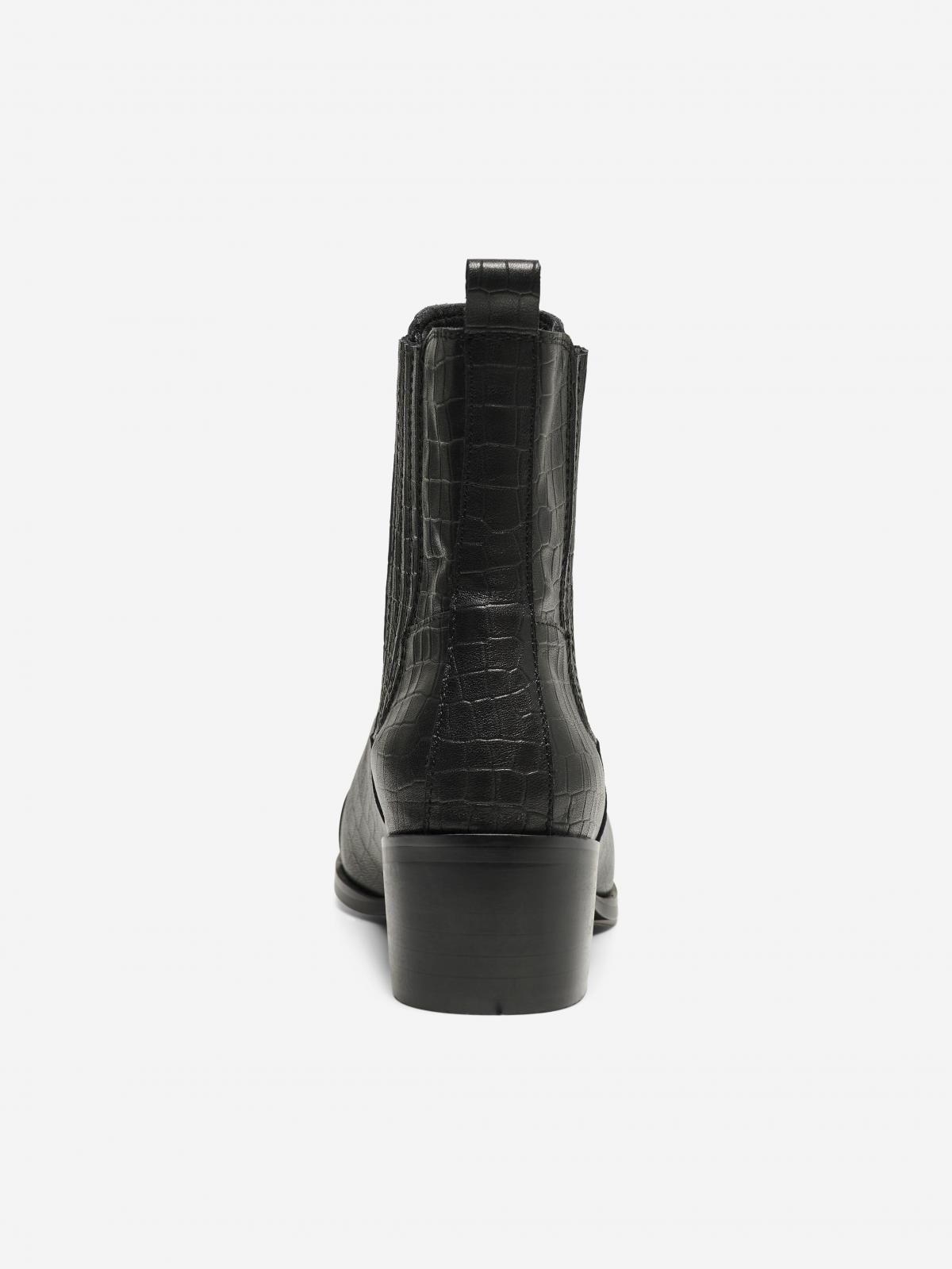 온리 프리미엄 레더 앵클부츠 미드힐 포인티 블랙 15287520_2161 BLACK / BLACK - 상세 이미지 2