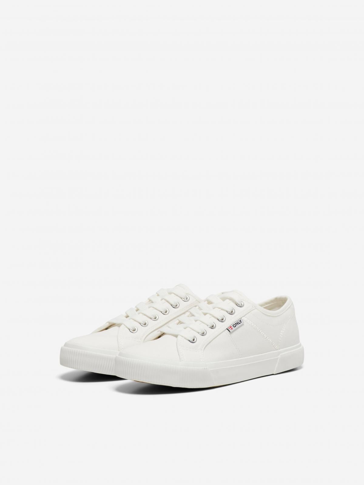 온리 베이직 캔버스 로우탑 스니커즈 15318098_2206 WHITE / WHITE - 상세 이미지 5