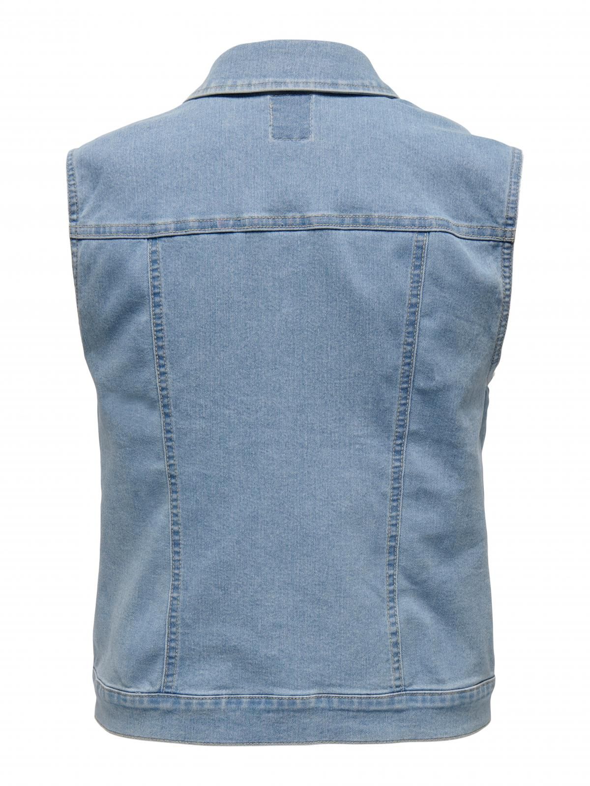 온리 트렌디 데님 베스트 버튼 민소매 15257925_2116 BLUE / LIGHT BLUE DENIM - 상세 이미지 5