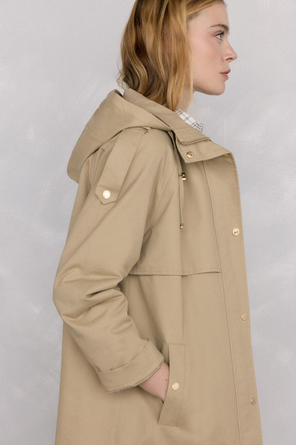 페드로 델 이에로 베이지 후드 롱 패딩 파카 8572341 BEIGE - 상세 이미지 2