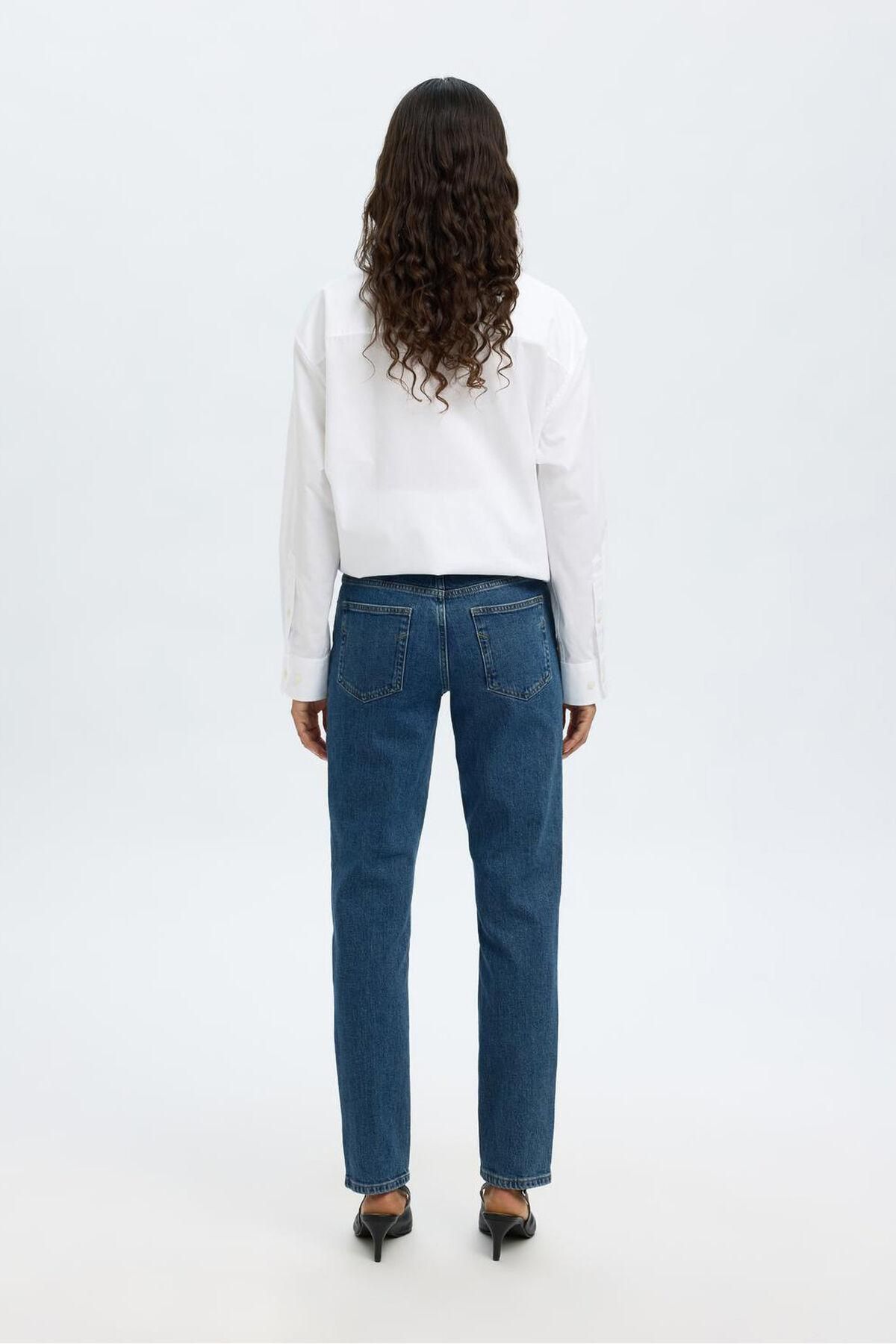 셀렉티드 슬림핏 하이라이즈 오가닉 코튼 진 7180792 AZUL - 상세 이미지 5