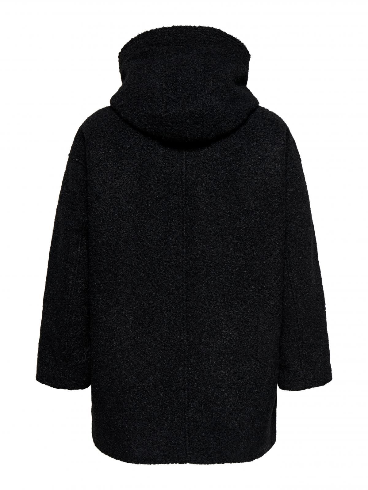 온리 빅사이즈 후드 롱 코트 15370185_2161 BLACK / BLACK - 상세 이미지 4