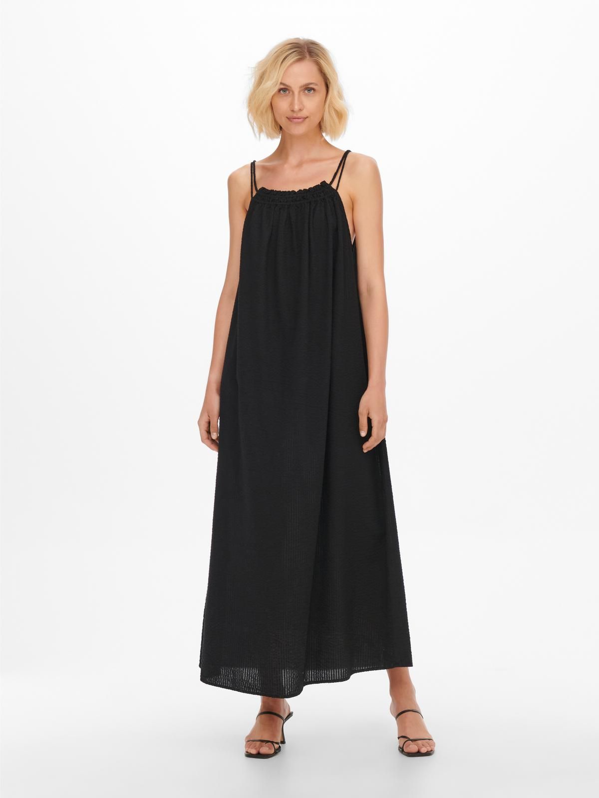 온리 루즈핏 스트랩 롱 원피스 블랙 15269946_2161_972429 BLACK / BLACK - 상세 이미지 5