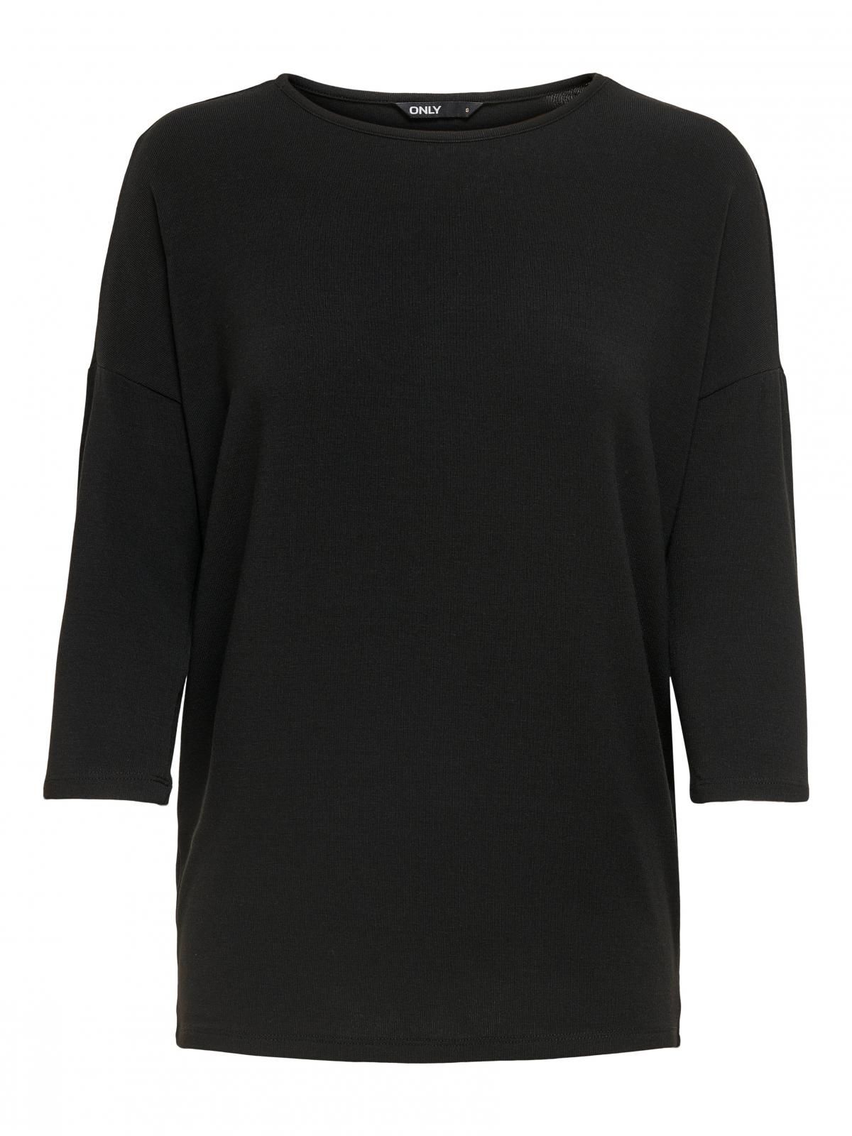 온리 베이직 루즈핏 라운드넥 7부 티셔츠 15157920_2161 BLACK / BLACK - 상세 이미지 3