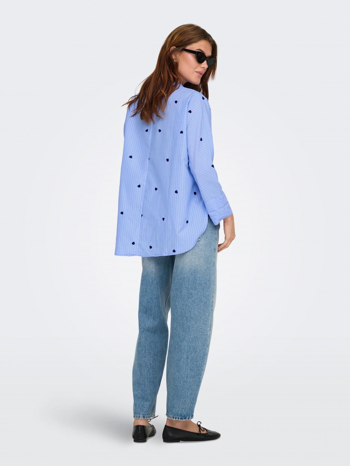 온리 박시핏 스트라이프 롱 셔츠 15344336_1251_1219391 BLUE / MOONLIGHT BLUE - 상세 이미지 2