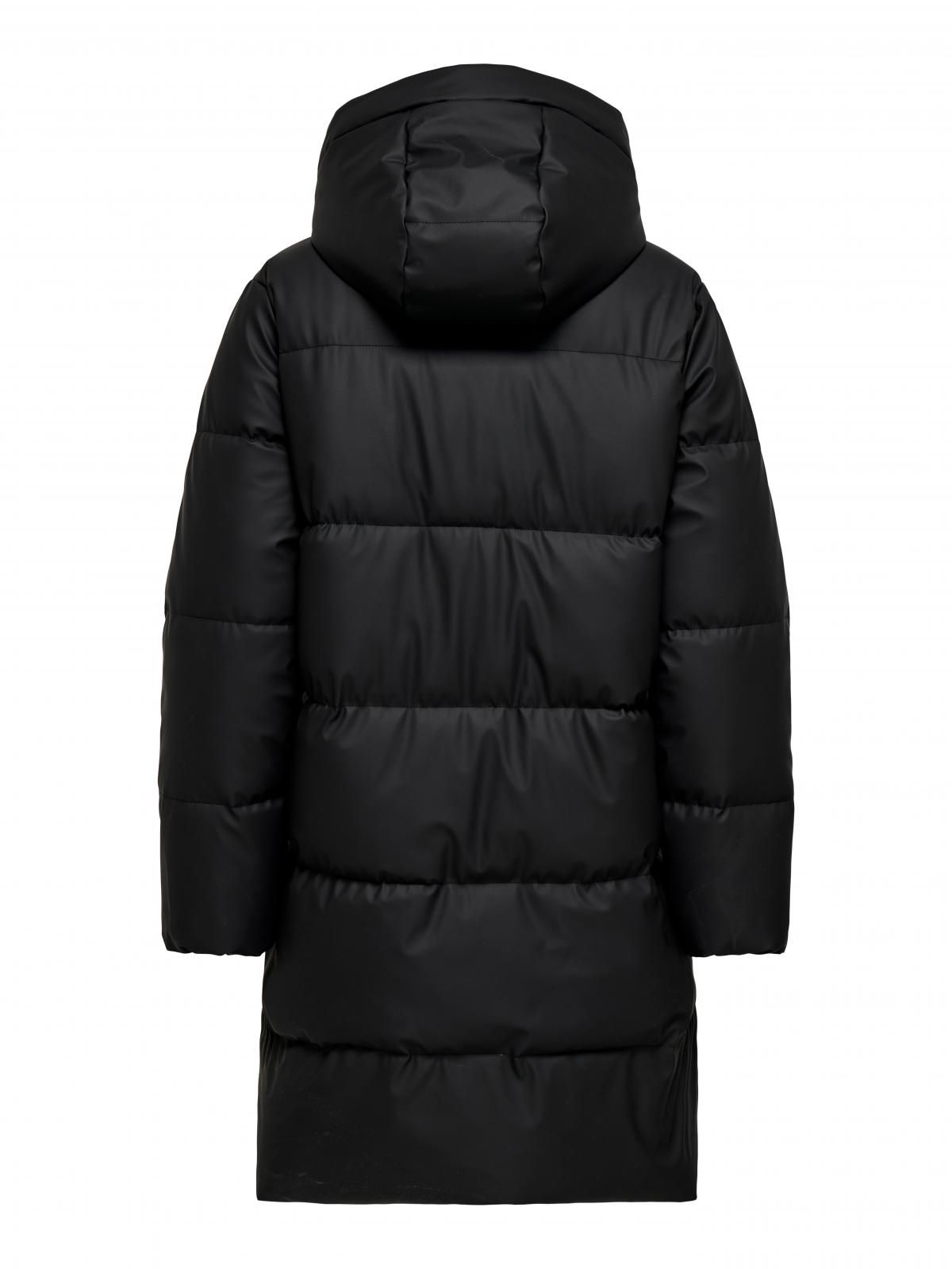 온리 테크니컬 하이넥 롱 후드 패딩코트 15365797_2161 BLACK / BLACK - 상세 이미지 4