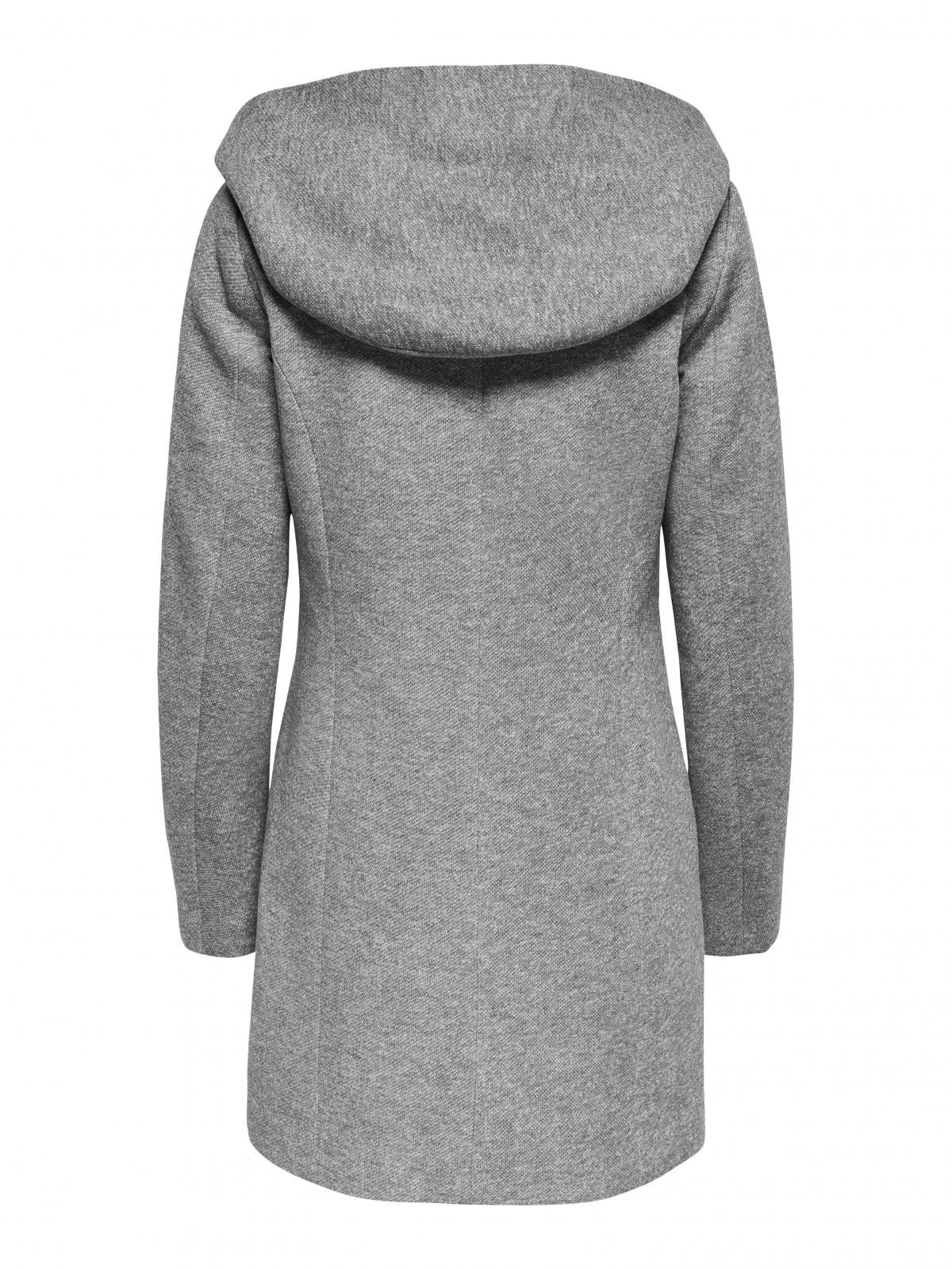 온리 테크니컬 후드 롱코트 15142911_2381 GREY / LIGHT GREY MELANGE - 상세 이미지 4