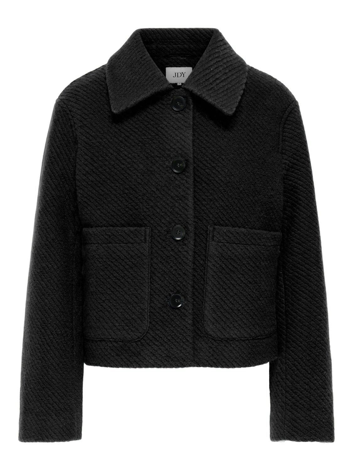 제이디와이 미니멀 크롭 울 코트 버튼포켓 15353905_2161 BLACK / BLACK - 상세 이미지 3