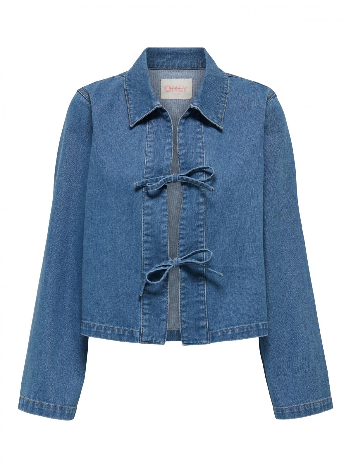 온리 데님 테크니컬 리본 디테일 셔츠 15357228_2115 BLUE / MEDIUM BLUE DENIM - 상세 이미지 3