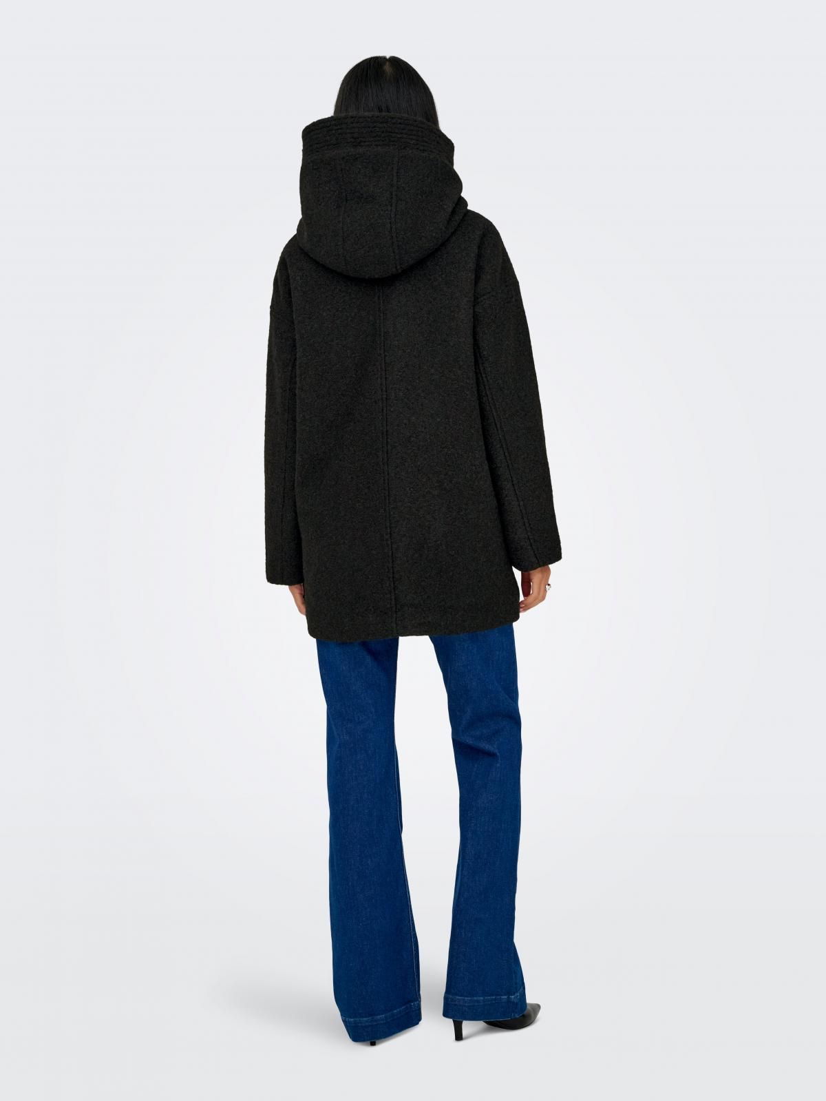 제이디와이 부클레 후드 미디 코트 15369842_2161 BLACK / BLACK - 상세 이미지 2