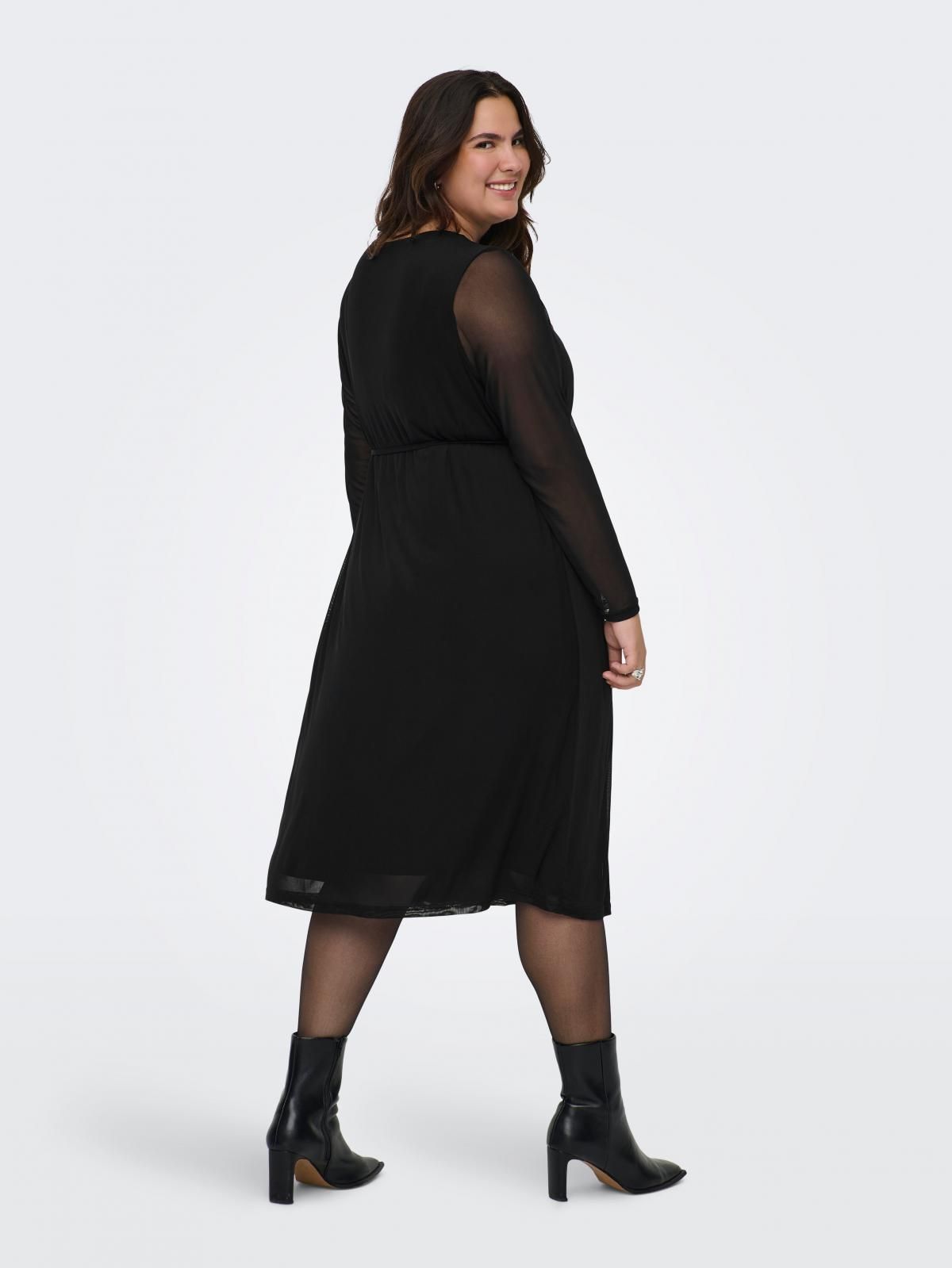 온리 빅사이즈 벨트 블랙 미디 원피스 15334224_2161 BLACK / BLACK - 상세 이미지 2