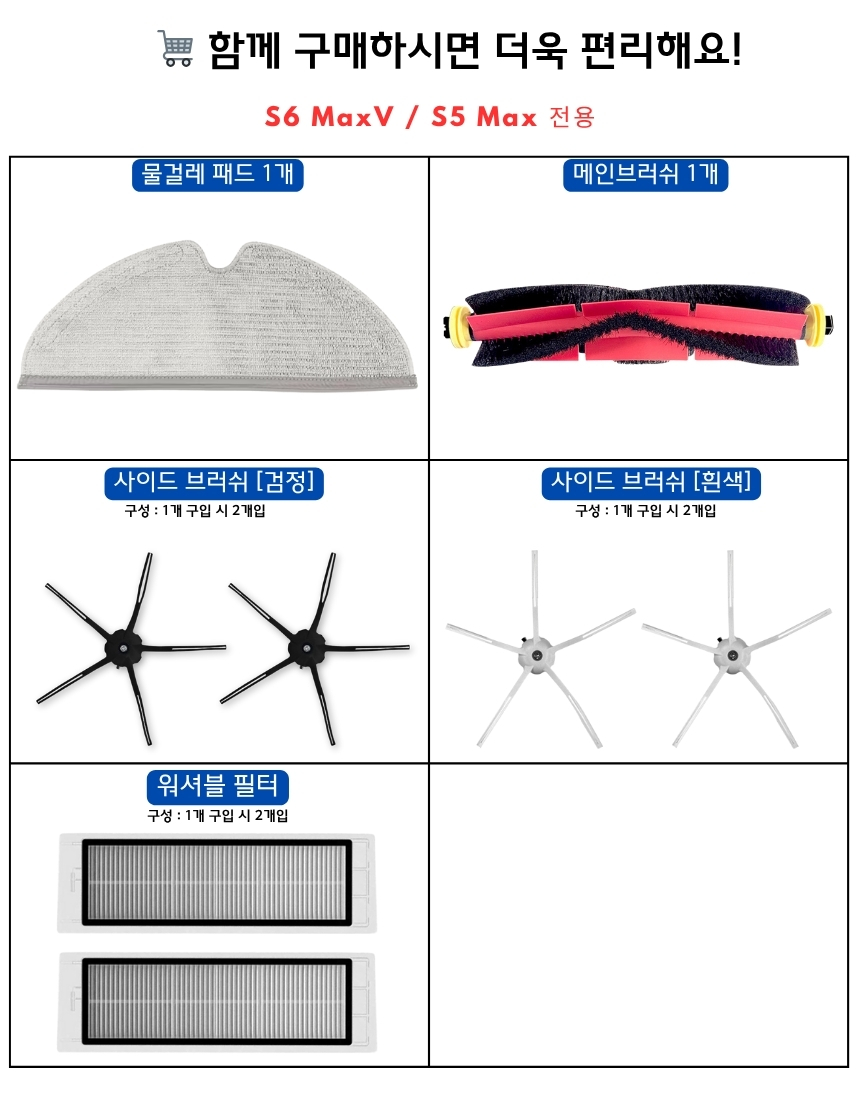 [호환] 로보락 S6 MaxV S5 MAX 소모품 12개월 세트