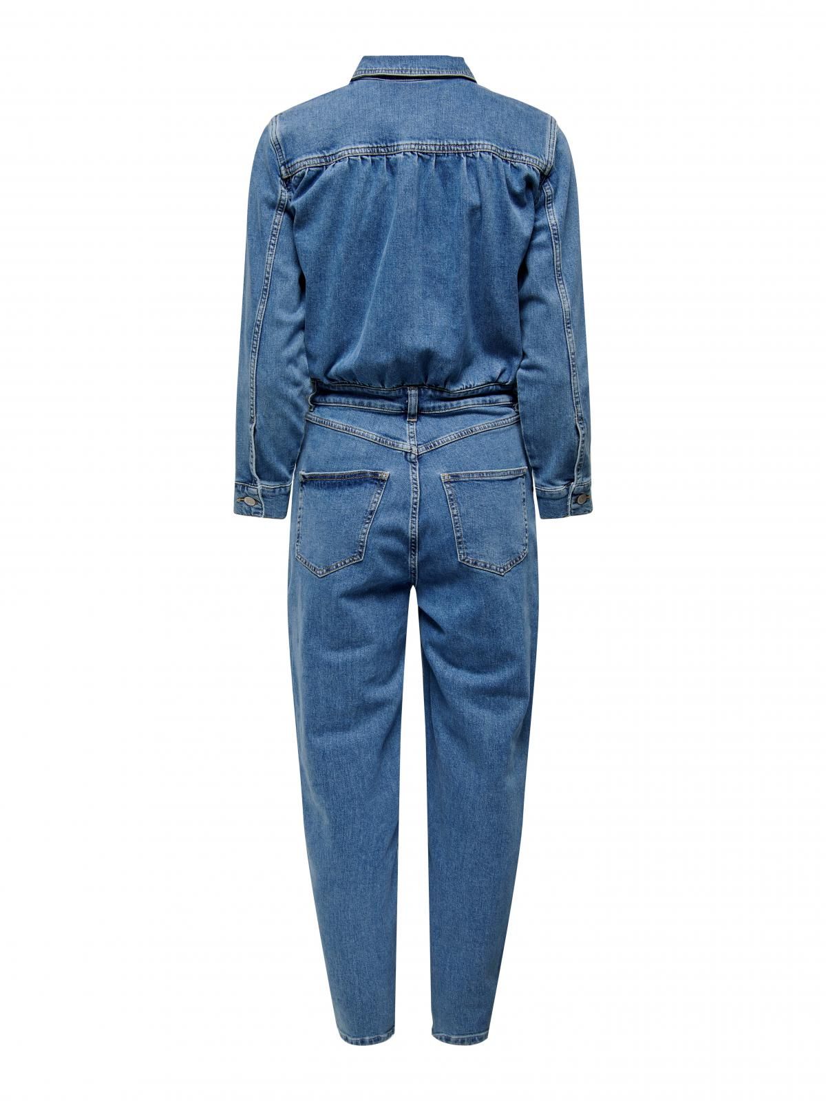 온리 데님 점프수트 벨트루프 버튼 15296625_2115 BLUE / MEDIUM BLUE DENIM - 상세 이미지 4