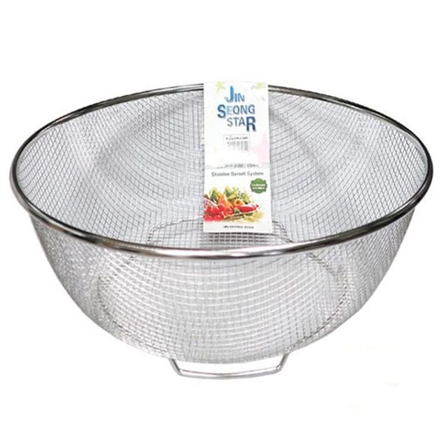 진성 스텐 채반 야채 바구니 채망 소쿠리 스텐망 35cm - 상품 이미지