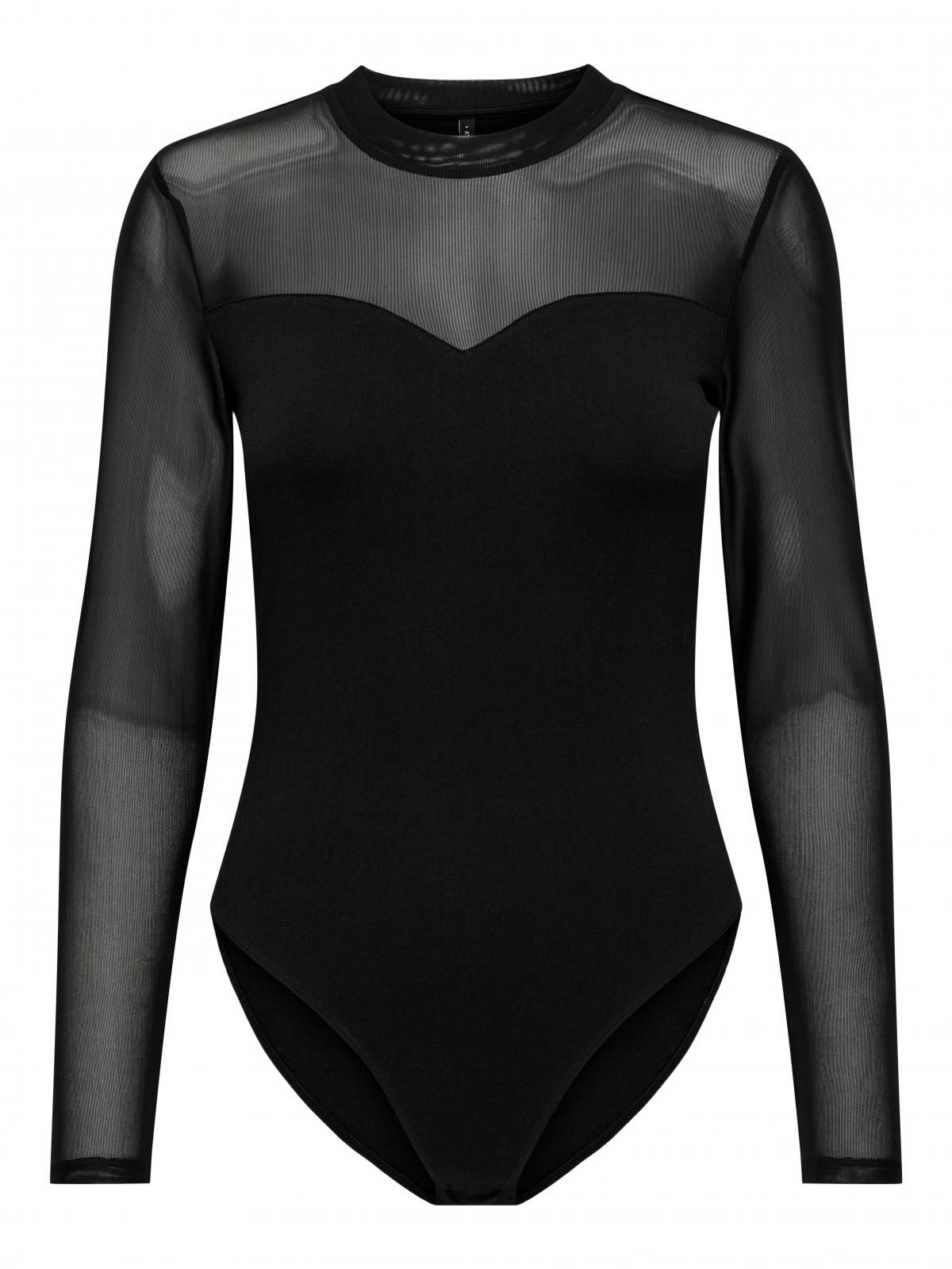 온리 메쉬 시스루 롱슬리브 바디수트 15315275_2161 BLACK / BLACK - 메인 이미지