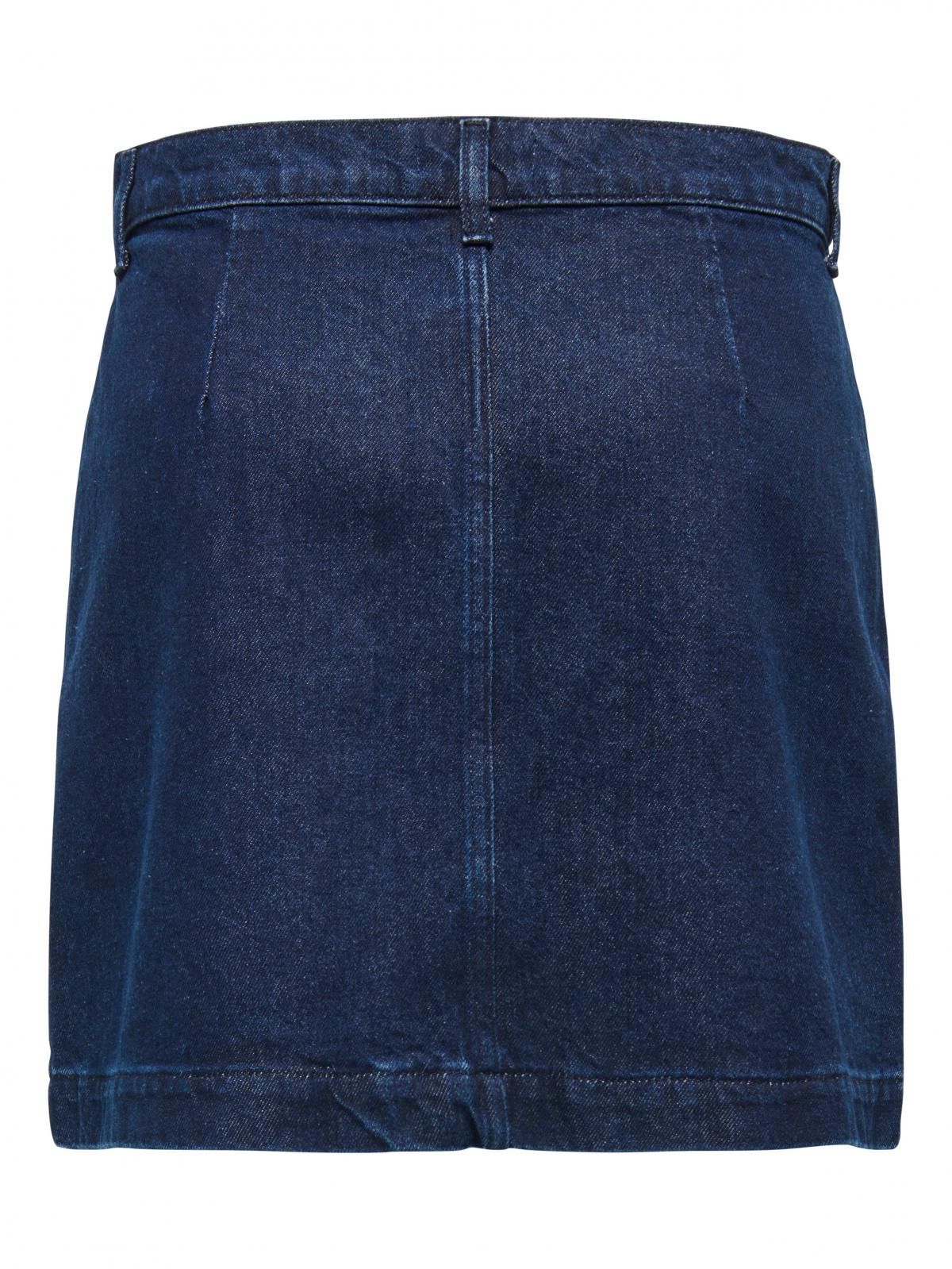 온리 트렌디 데님 하이웨이스트 미니 스커트 15349035_2114 BLUE / DARK BLUE DENIM - 상세 이미지 4