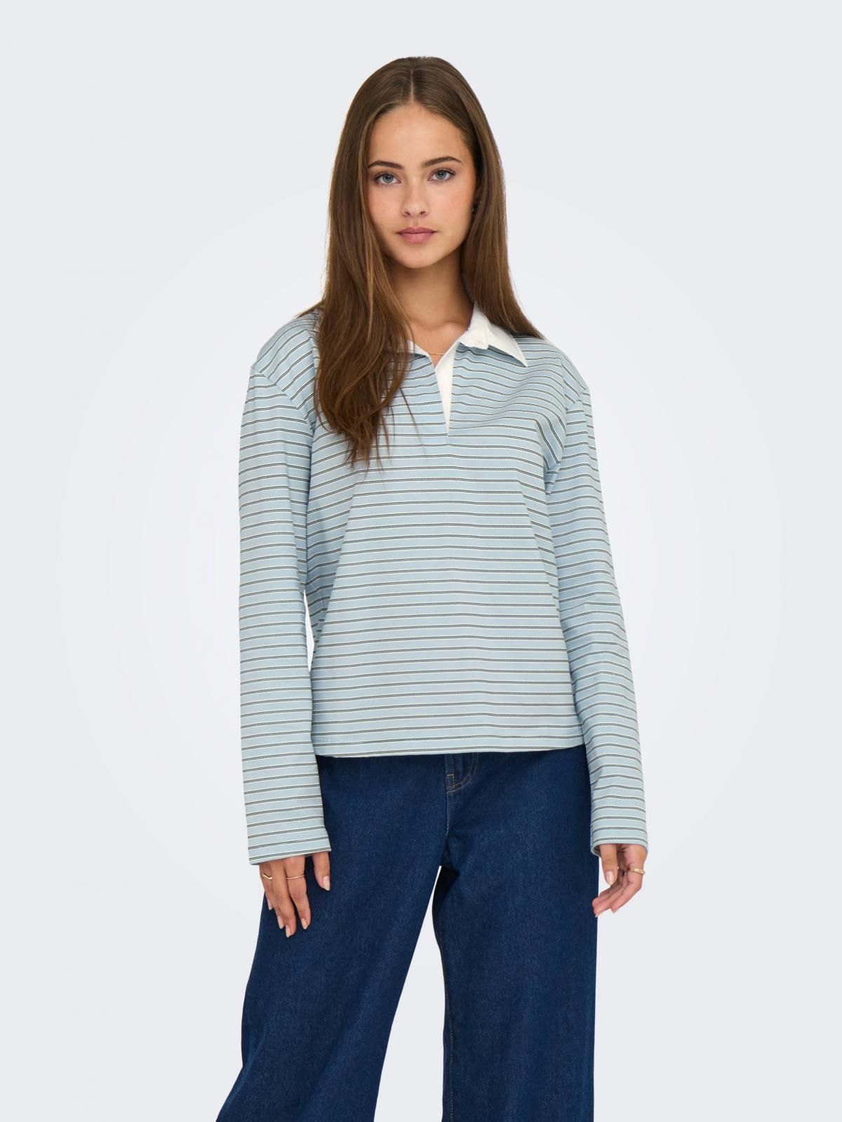 제이디와이 스트라이프 카라 긴팔 셔츠 15354378_1243_1208353 BLUE / CASHMERE BLUE - 상품 이미지