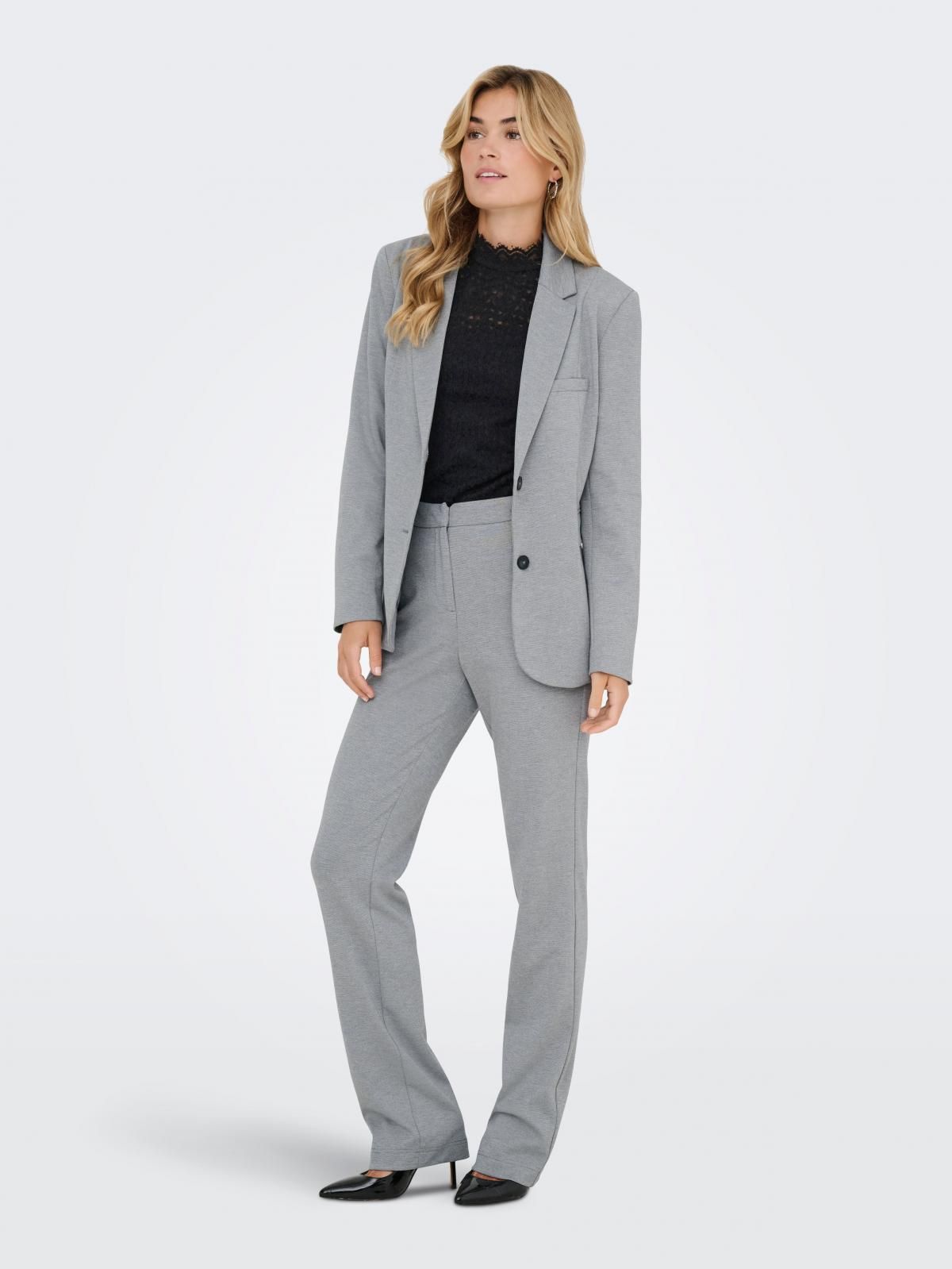 온리 테일러드 슬림핏 그레이 블레이저 15353536_2381 GREY / LIGHT GREY MELANGE - 상세 이미지 5