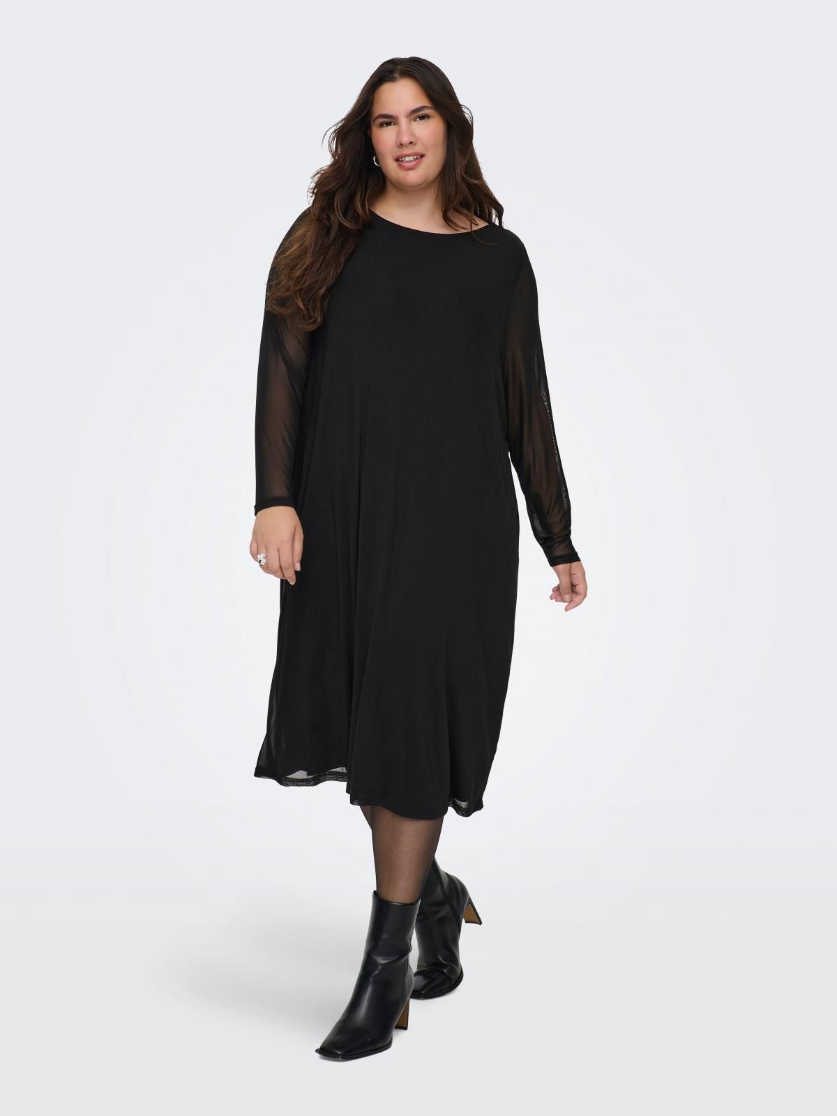 온리 빅사이즈 벨트 블랙 미디 원피스 15334224_2161 BLACK / BLACK - 상품 이미지