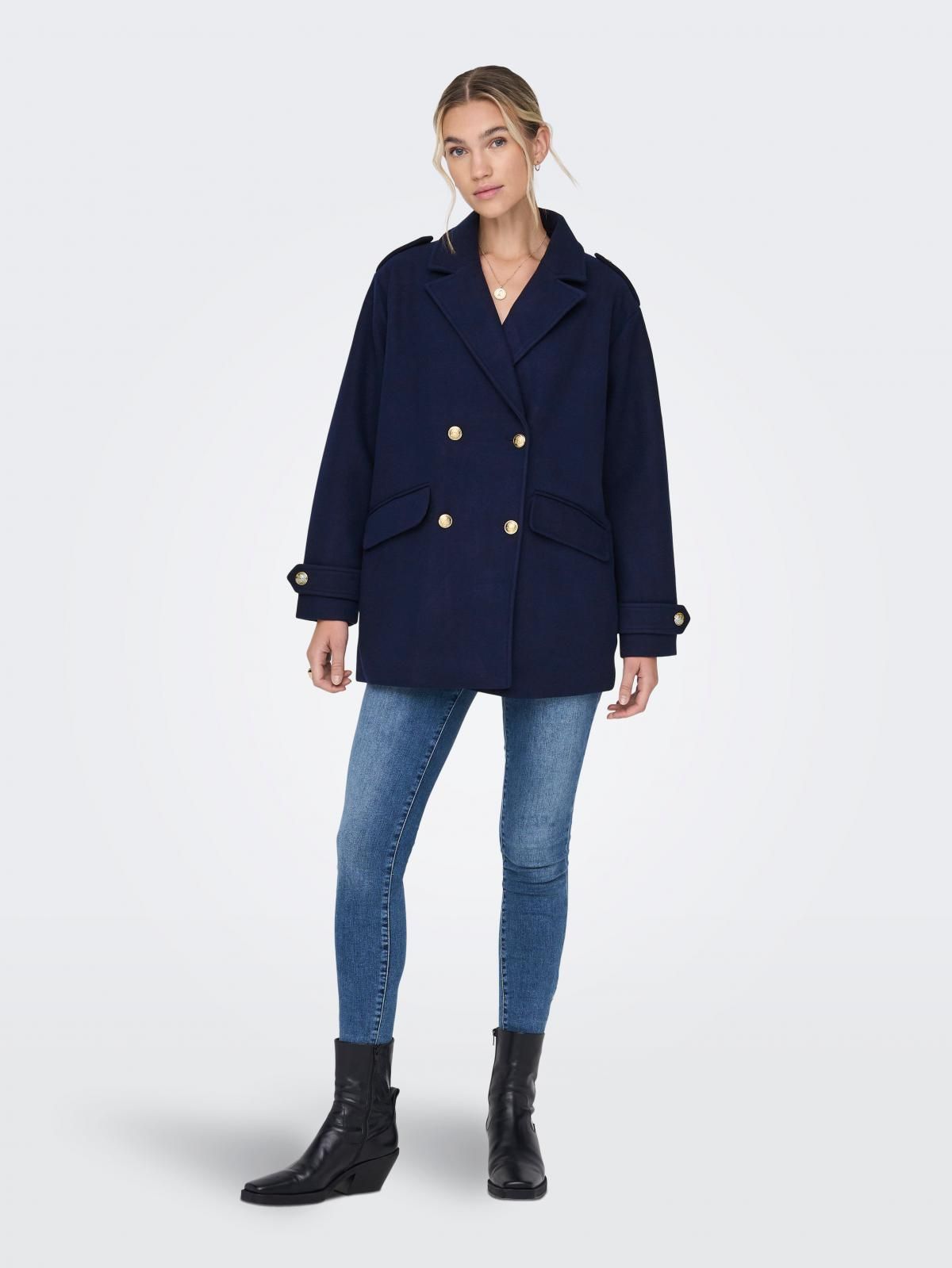 온리 네이비 더블브레스트 테일러드 재킷 15263379_4461 BLUE / MARITIME BLUE - 상세 이미지 5
