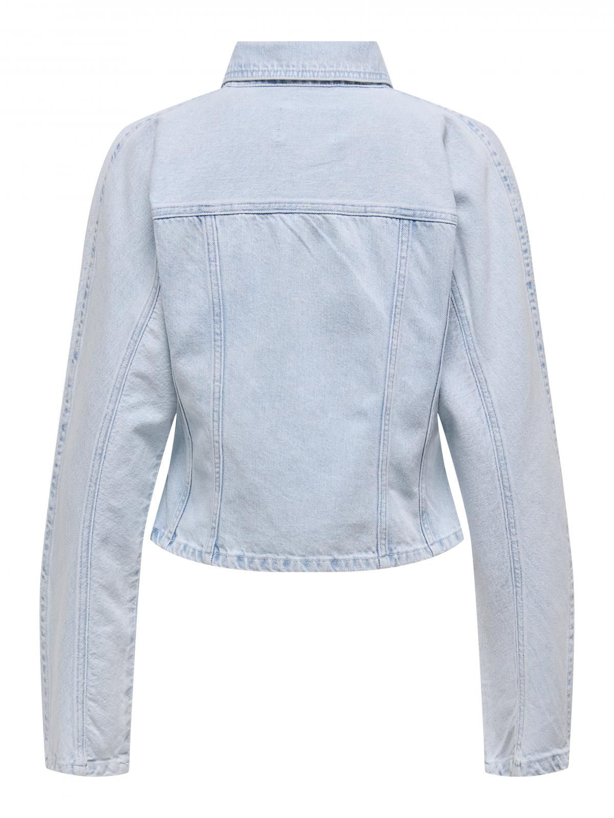 온리 라이트 크롭 데님 재킷 15355066_2116 BLUE / LIGHT BLUE DENIM - 상세 이미지 4