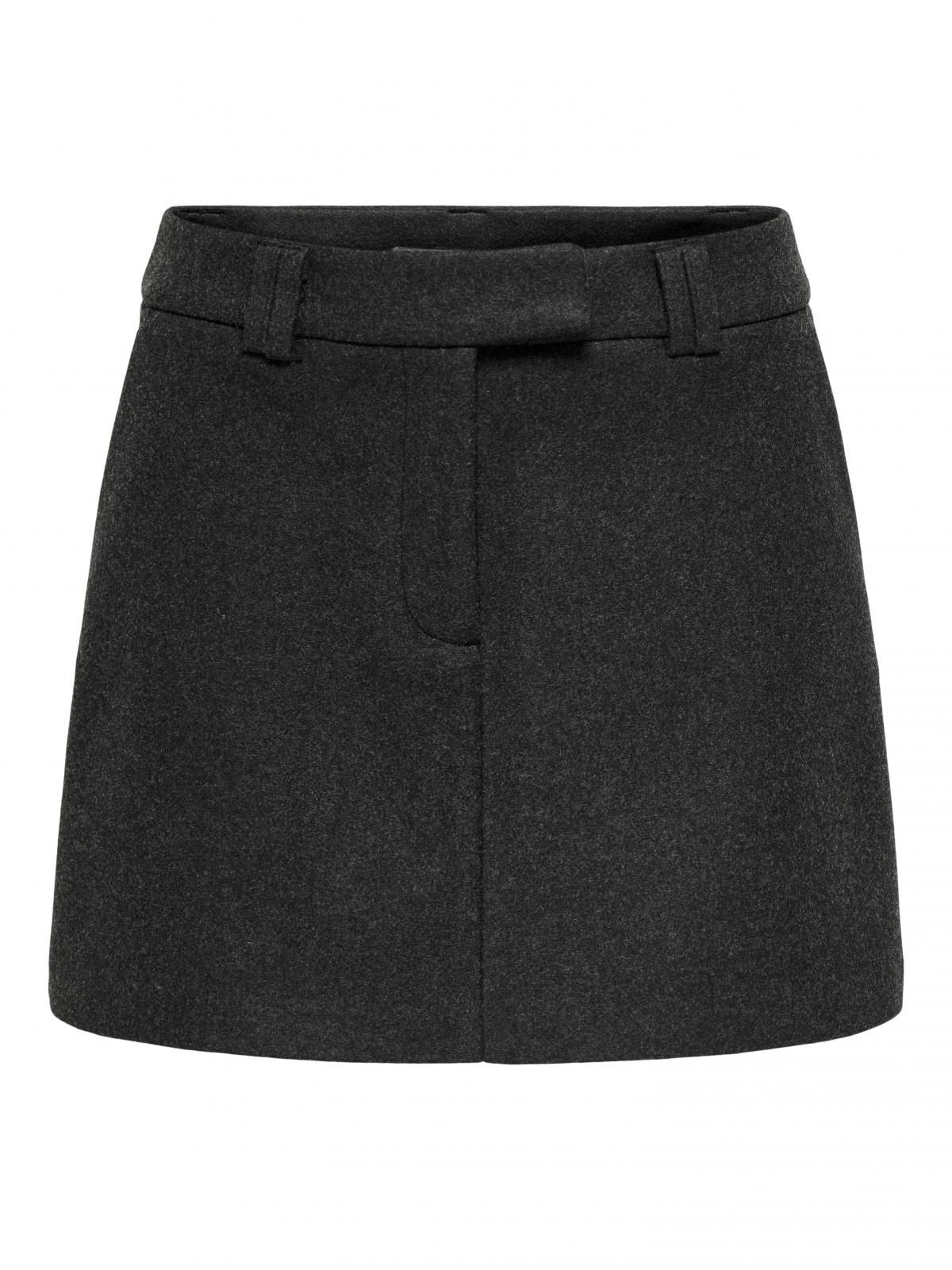 온리 미드웨이스트 벨트루프 미니 스커트 15365801_2383 GREY / DARK GREY MELANGE - 상세 이미지 3