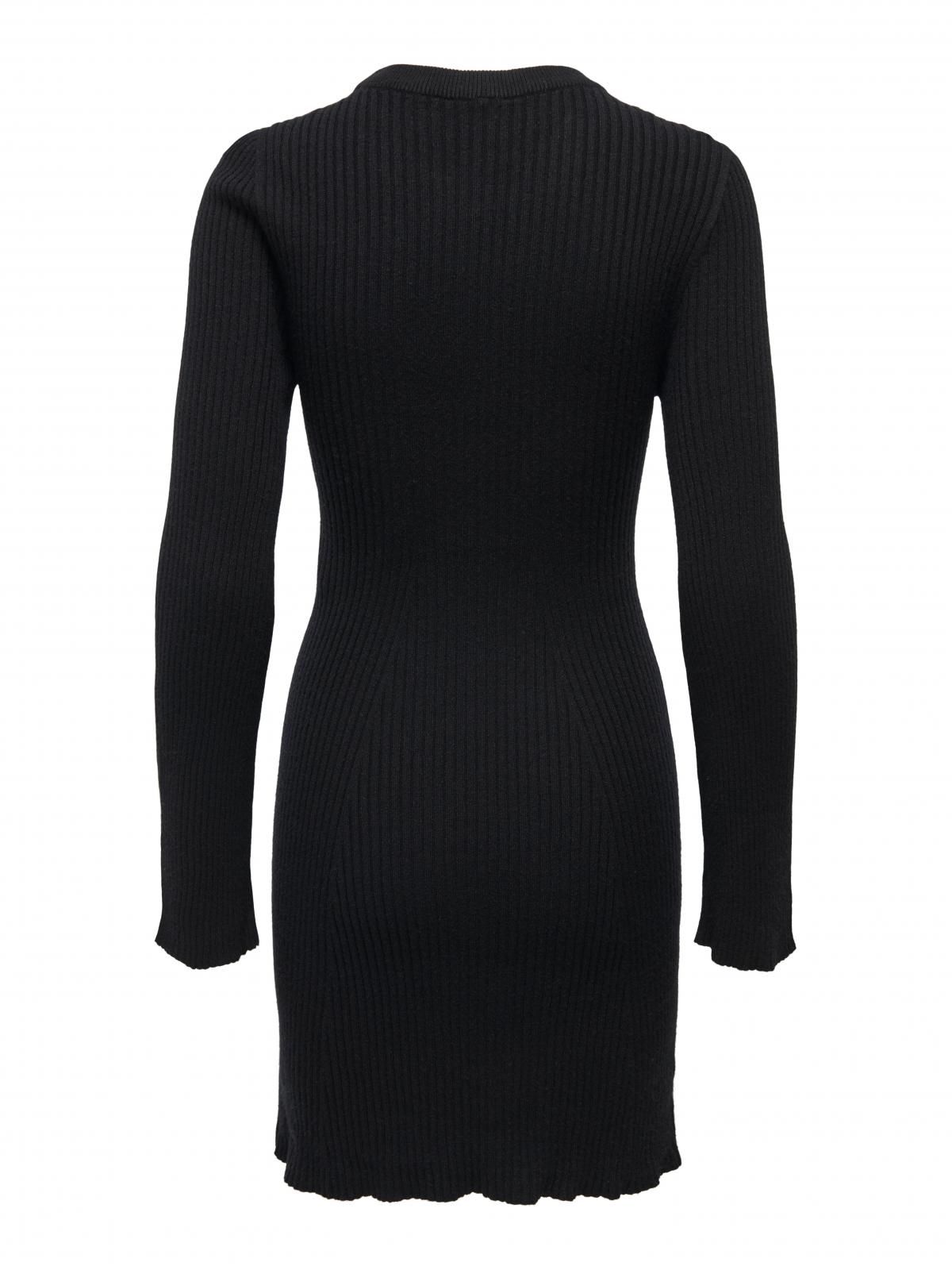 온리 베이직 라운드넥 니트 미니 원피스 15365658_2161 BLACK / BLACK - 상세 이미지 4