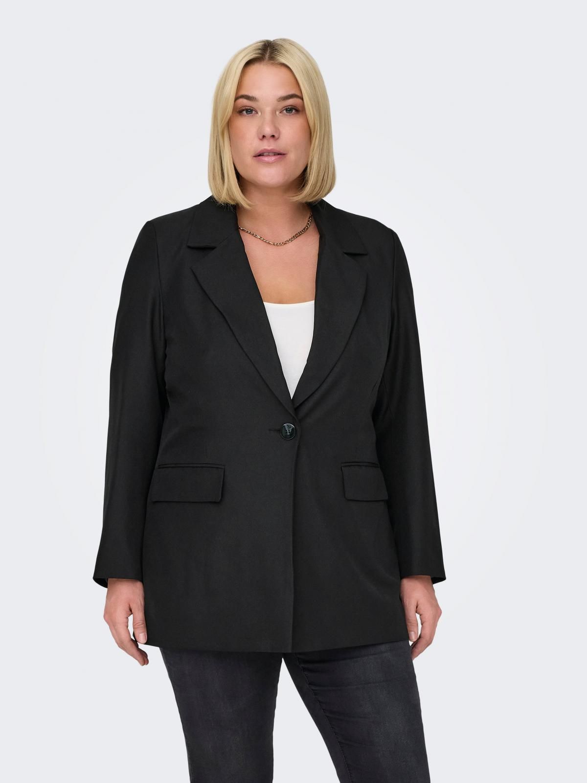 온리 테일러드 롱 블랙 컴포트핏 블레이저 15325162_2161 BLACK / BLACK - 상품 이미지