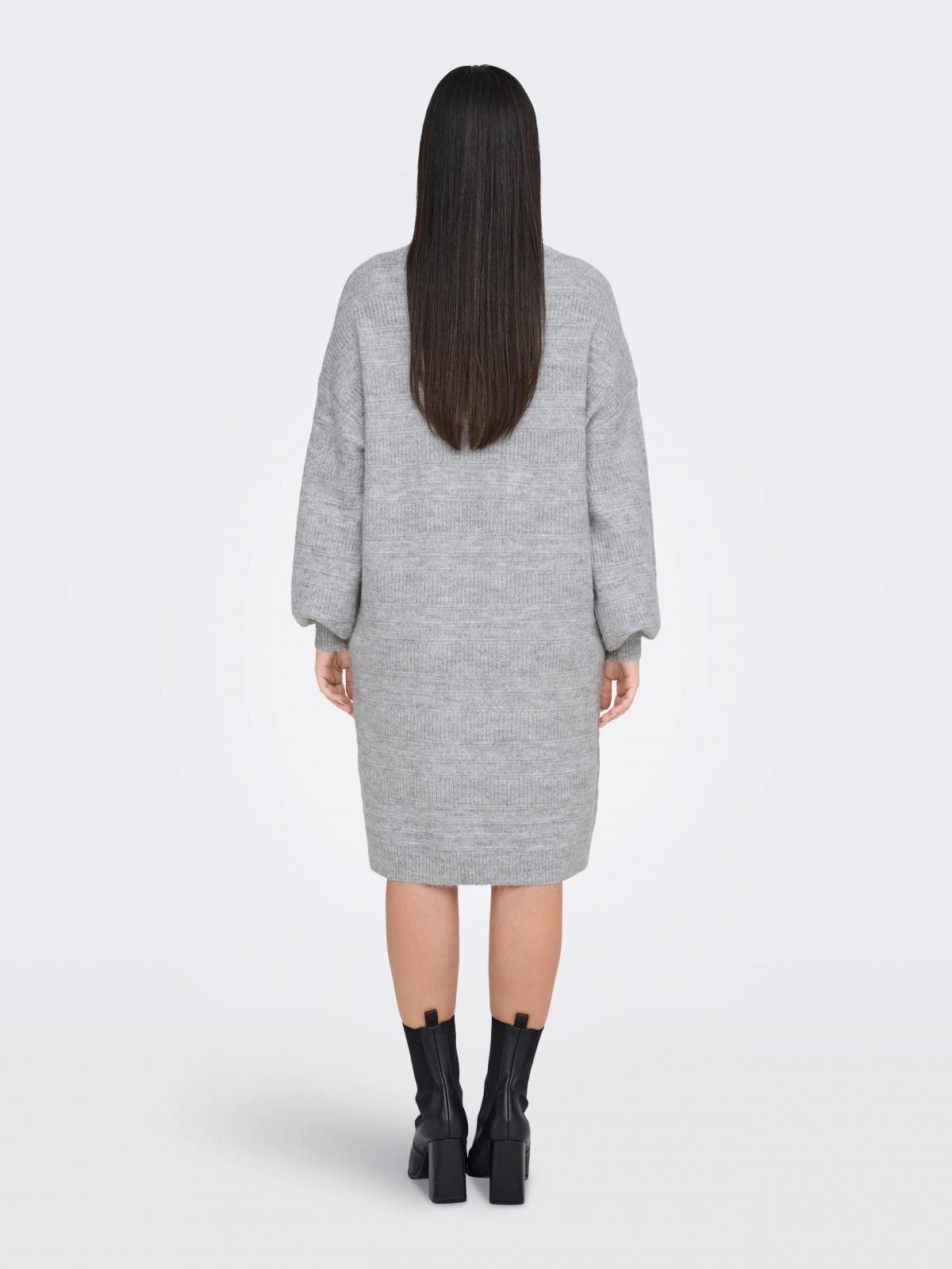 온리 미니멀 니트 하이넥 미니 원피스 15324281_2381 GREY / LIGHT GREY MELANGE - 상세 이미지 2