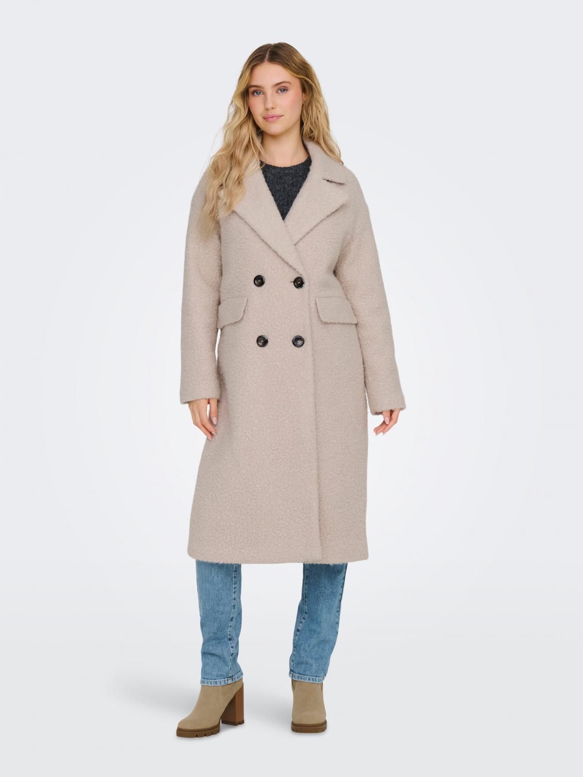 온리 테크니컬 더블브레스트 롱코트 15293695_115 BEIGE / PUMICE STONE - 상세 이미지 5