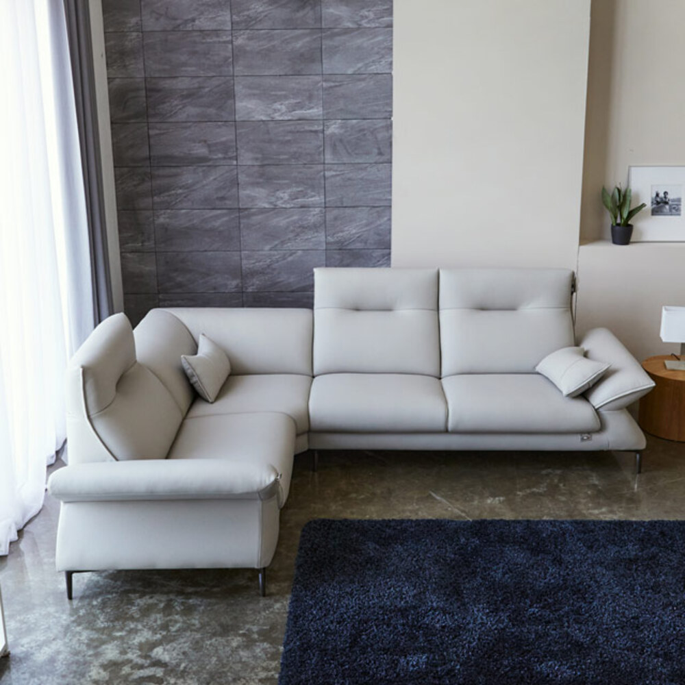 까사홈 라노스 이태리 천연 통가죽 코너형 카우치 4인소파(3+1)