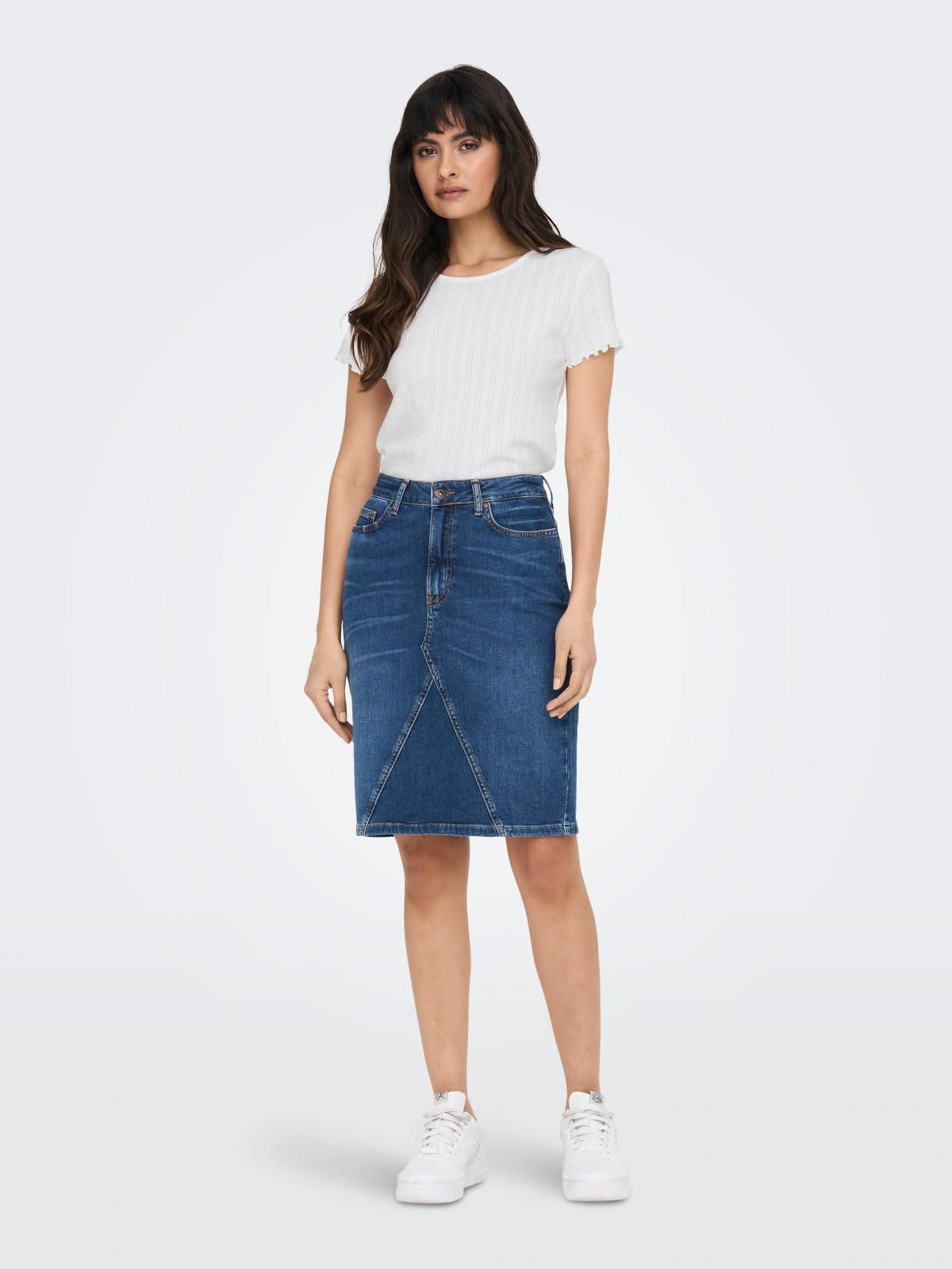 온리 베이직 코튼 라운드넥 반팔 티셔츠 15256154_2206 WHITE / WHITE - 상세 이미지 5