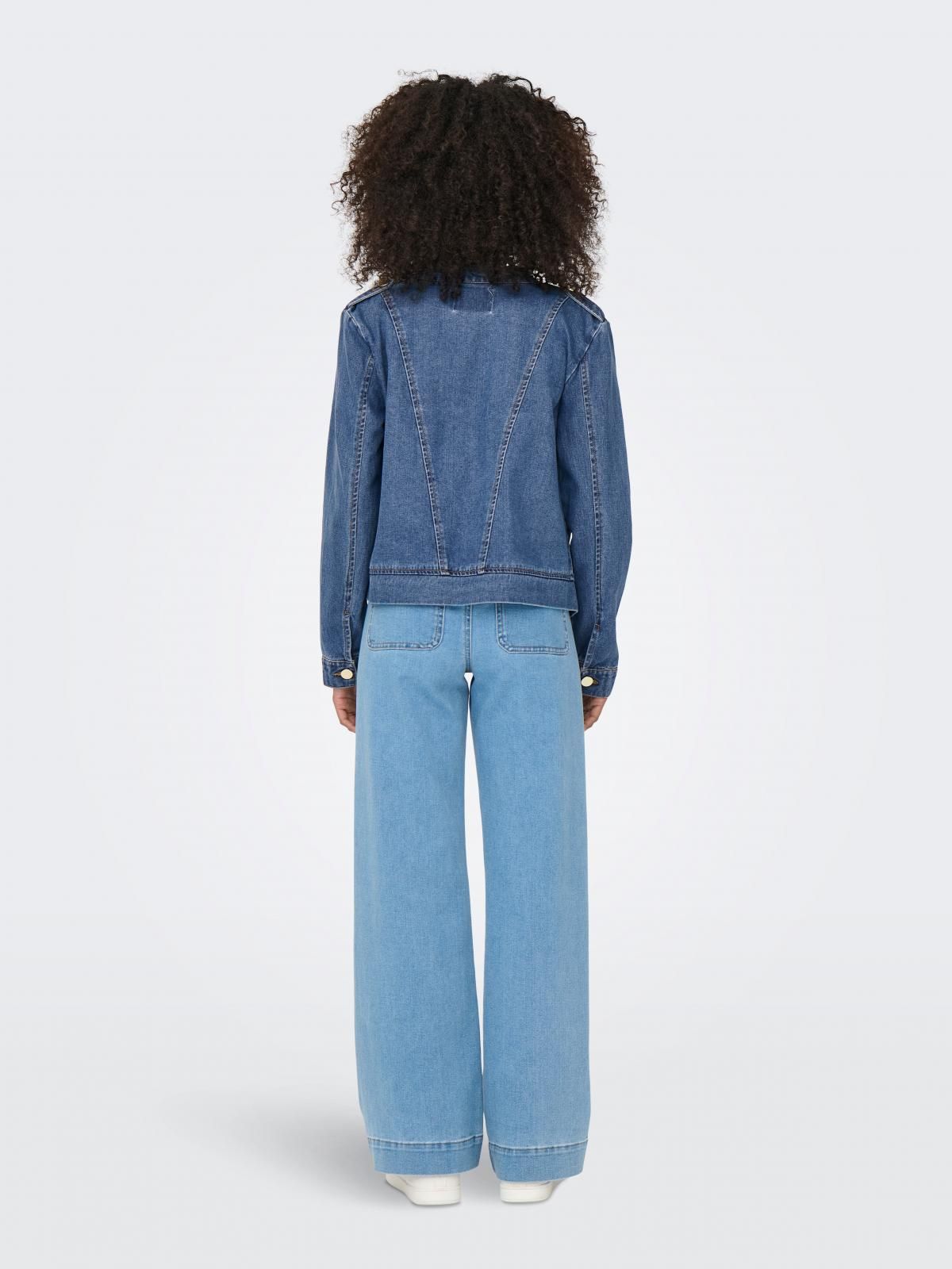 온리 트렌디 버튼 장식 데님 재킷 15353227_2115 BLUE / MEDIUM BLUE DENIM - 상세 이미지 2
