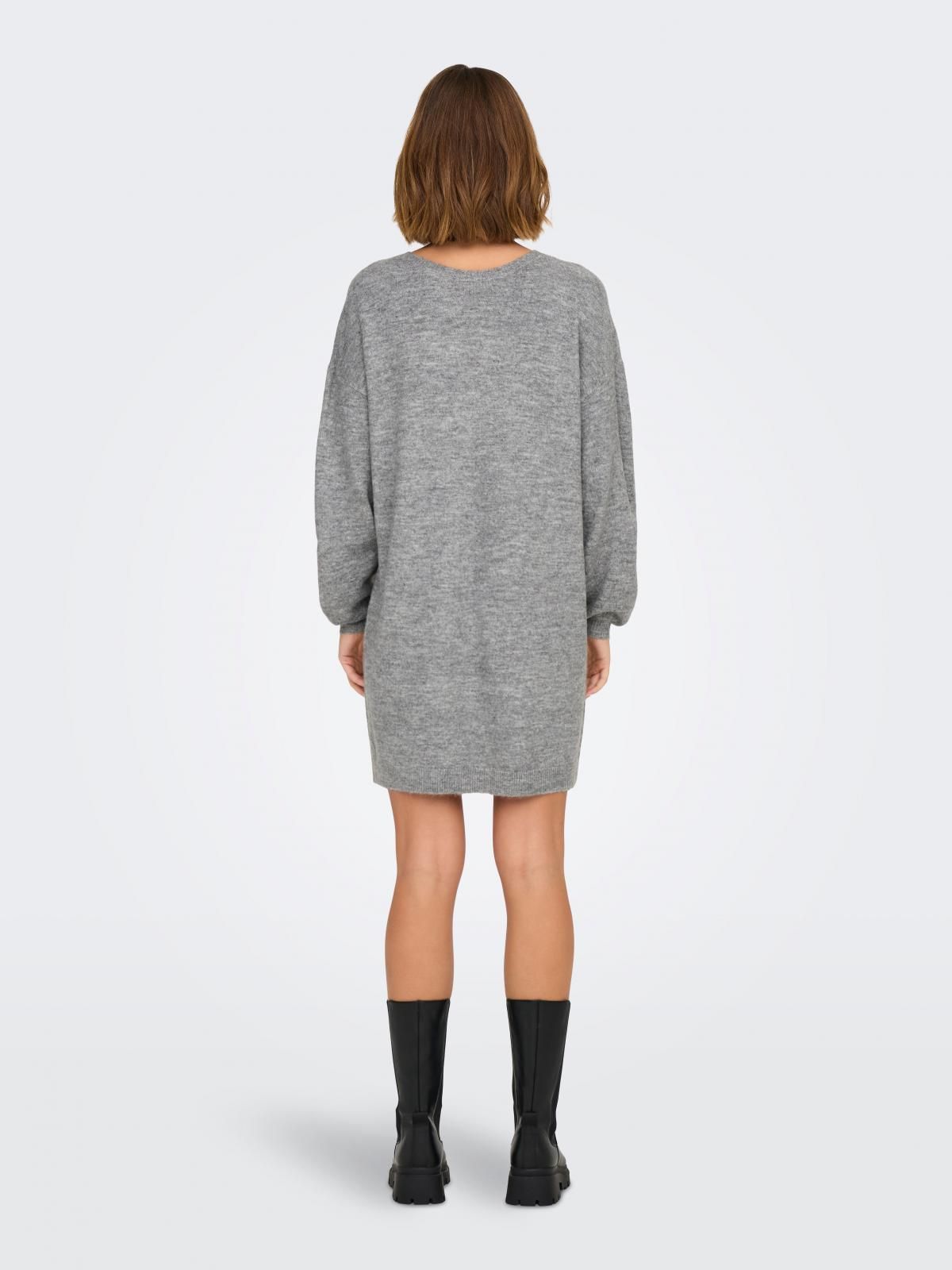온리 레이스 니트 브이넥 미니 원피스 15329231_2381_1129235 GREY / LIGHT GREY MELANGE - 상세 이미지 2
