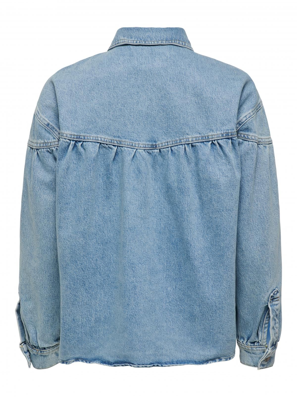 온리 오버핏 데님 데일리 재킷 15284611_2116 BLUE / LIGHT BLUE DENIM - 상세 이미지 4