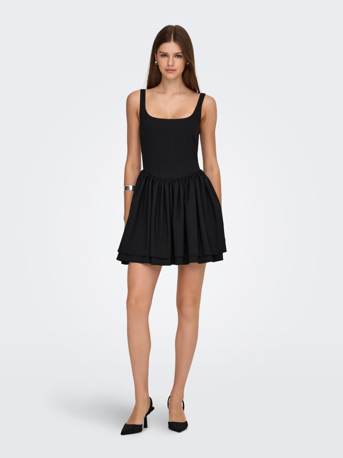 온리 베이직 슬리브리스 미니 원피스 블랙 15365072_2161 BLACK / BLACK - 상세 이미지 5