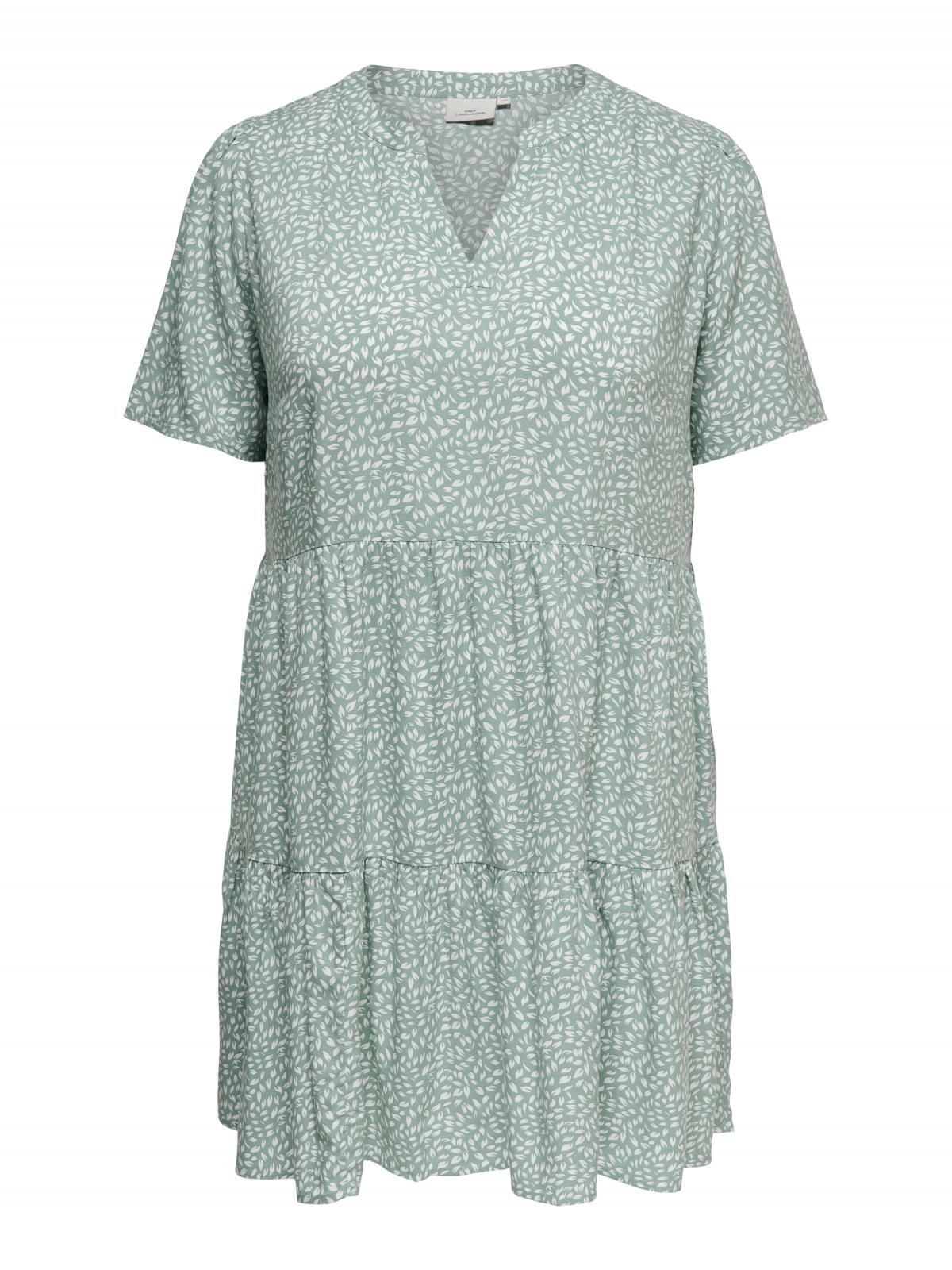 온리 빅사이즈 플레어 미니 원피스 브이넥 15352536_1467_1200335 GREY / CHINOIS GREEN - 상세 이미지 4
